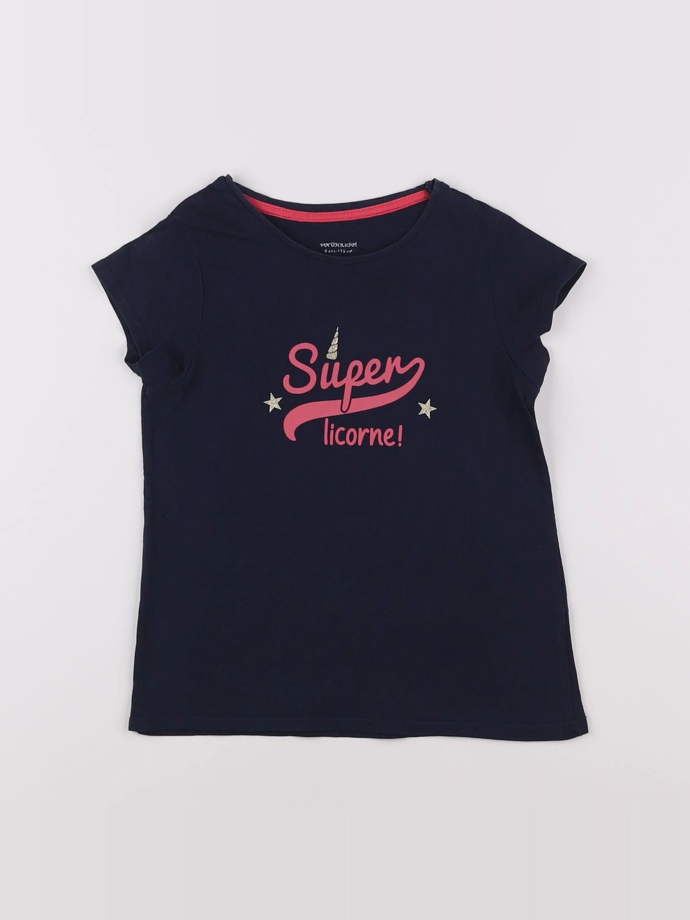 Vertbaudet - tee-shirt bleu - 6 ans