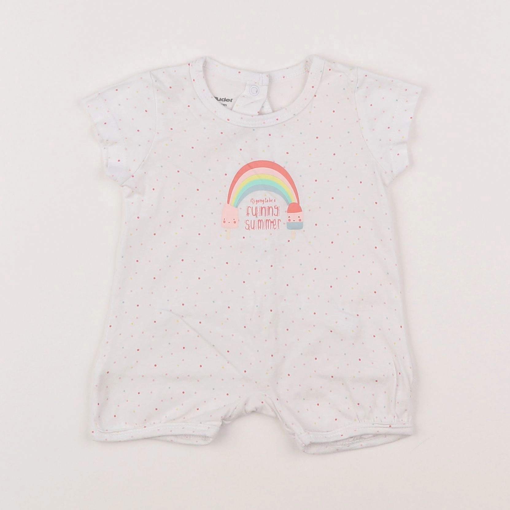 Vertbaudet - pyjama coton blanc, multicolore - 1 mois