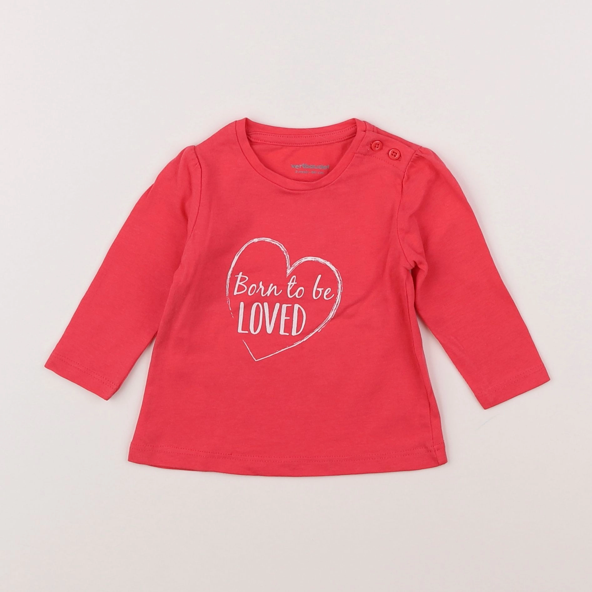 Vertbaudet - tee-shirt rose - 3 mois
