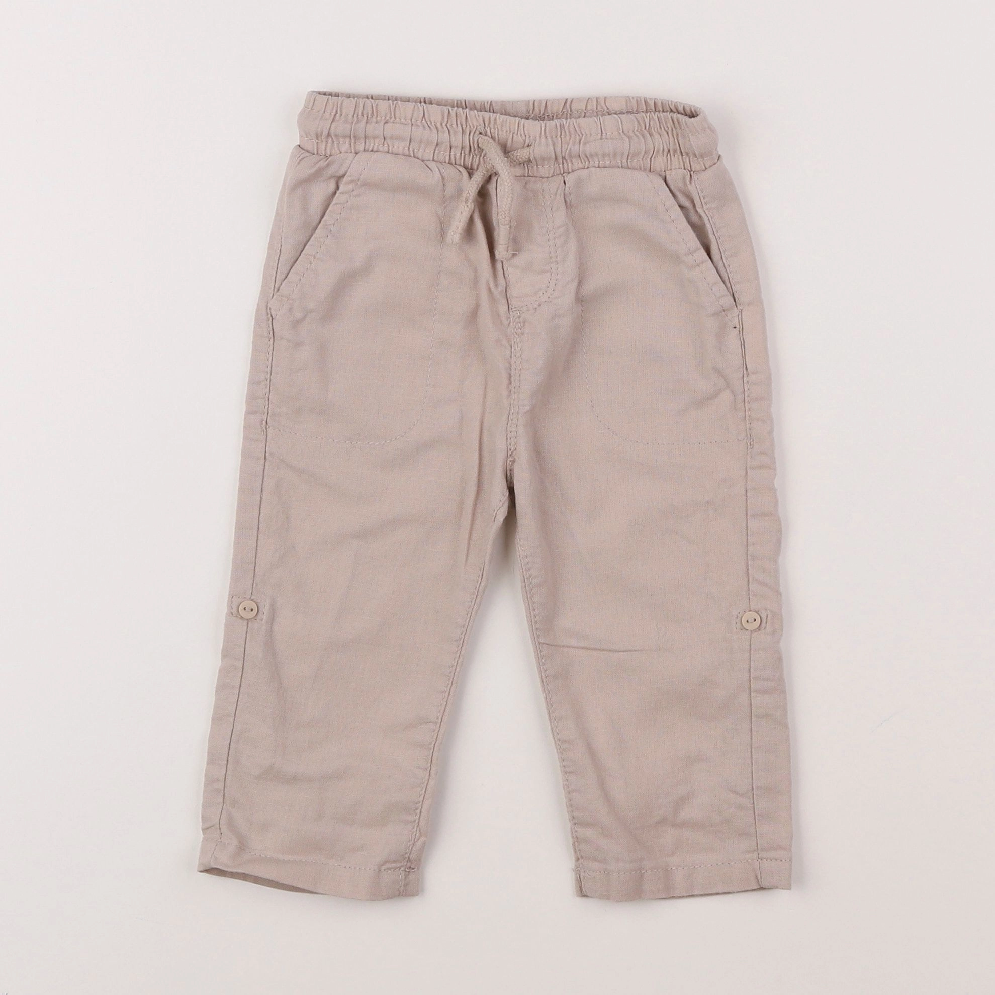 Vertbaudet - pantalon beige - 12 mois