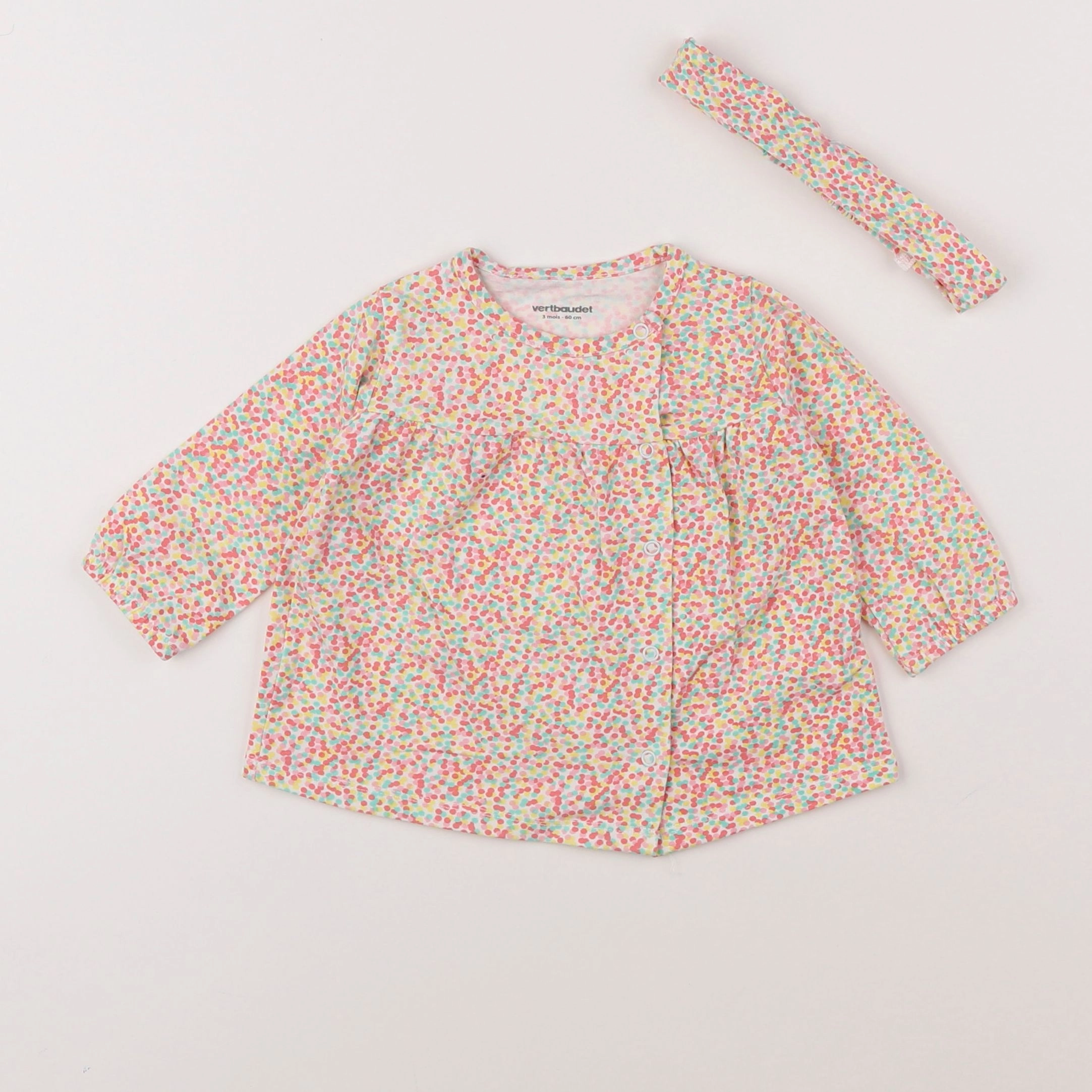 Vertbaudet - tee-shirt multicolore - 3 mois