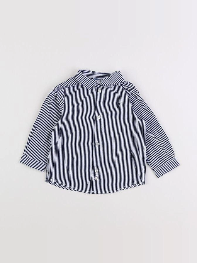 Jacadi - chemise blanc, bleu - 12 mois
