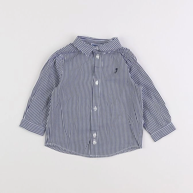 Jacadi - chemise blanc, bleu - 12 mois