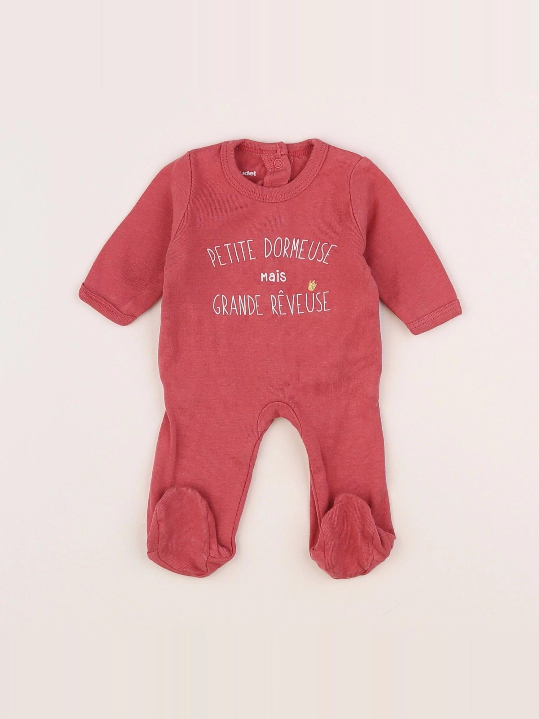 Vertbaudet - pyjama coton rose - 0 mois
