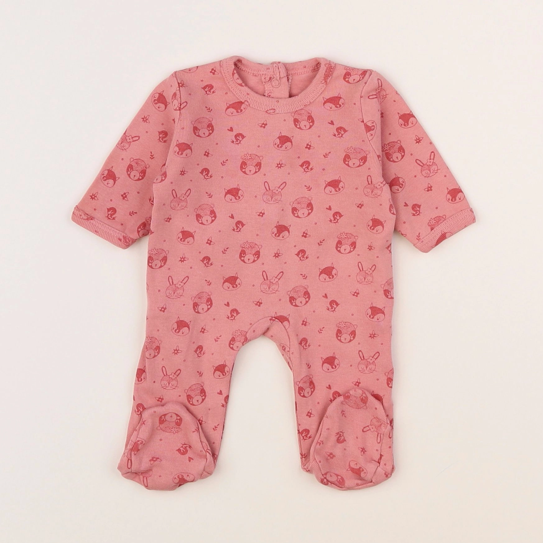 Vertbaudet - pyjama coton rose - 0 mois