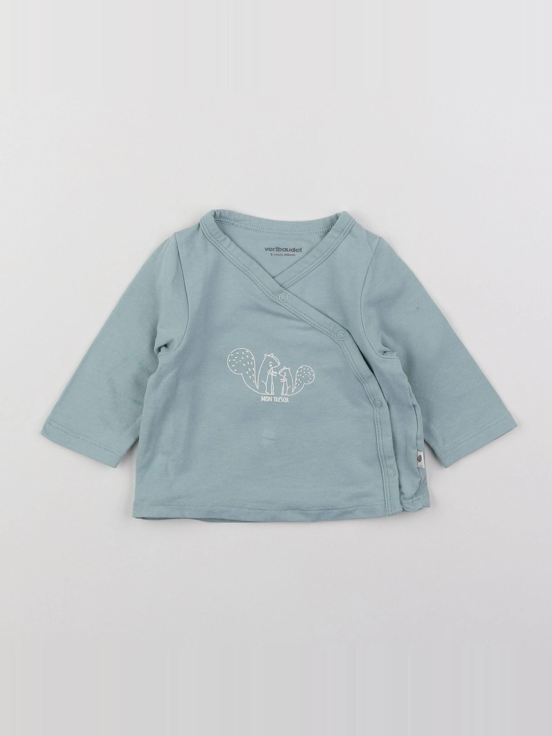 Vertbaudet - tee-shirt bleu - 3 mois