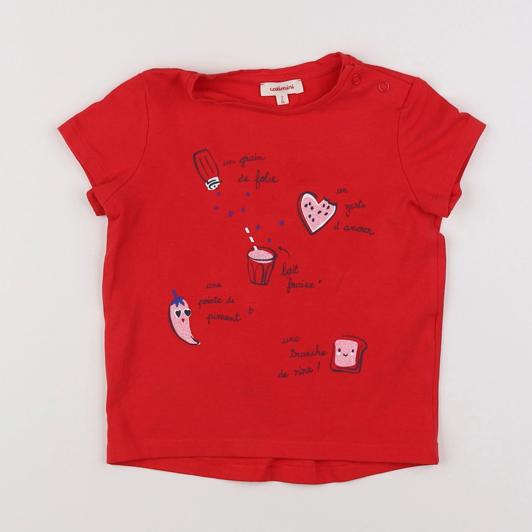 Catimini - tee-shirt rouge - 2 ans