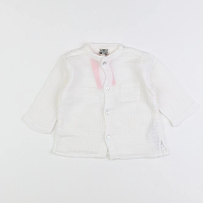 Bonton - chemise blanc - 6 mois