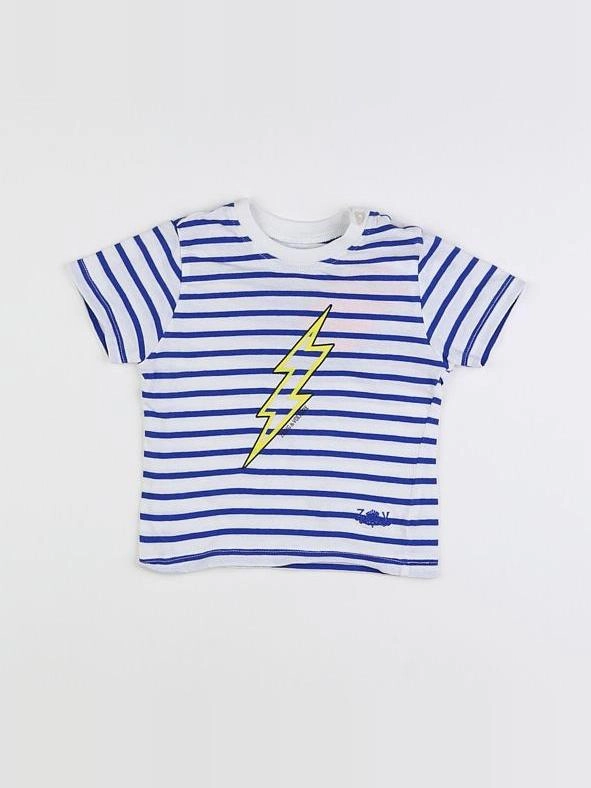 Zadig & Voltaire - tee-shirt bleu, blanc - 6 mois