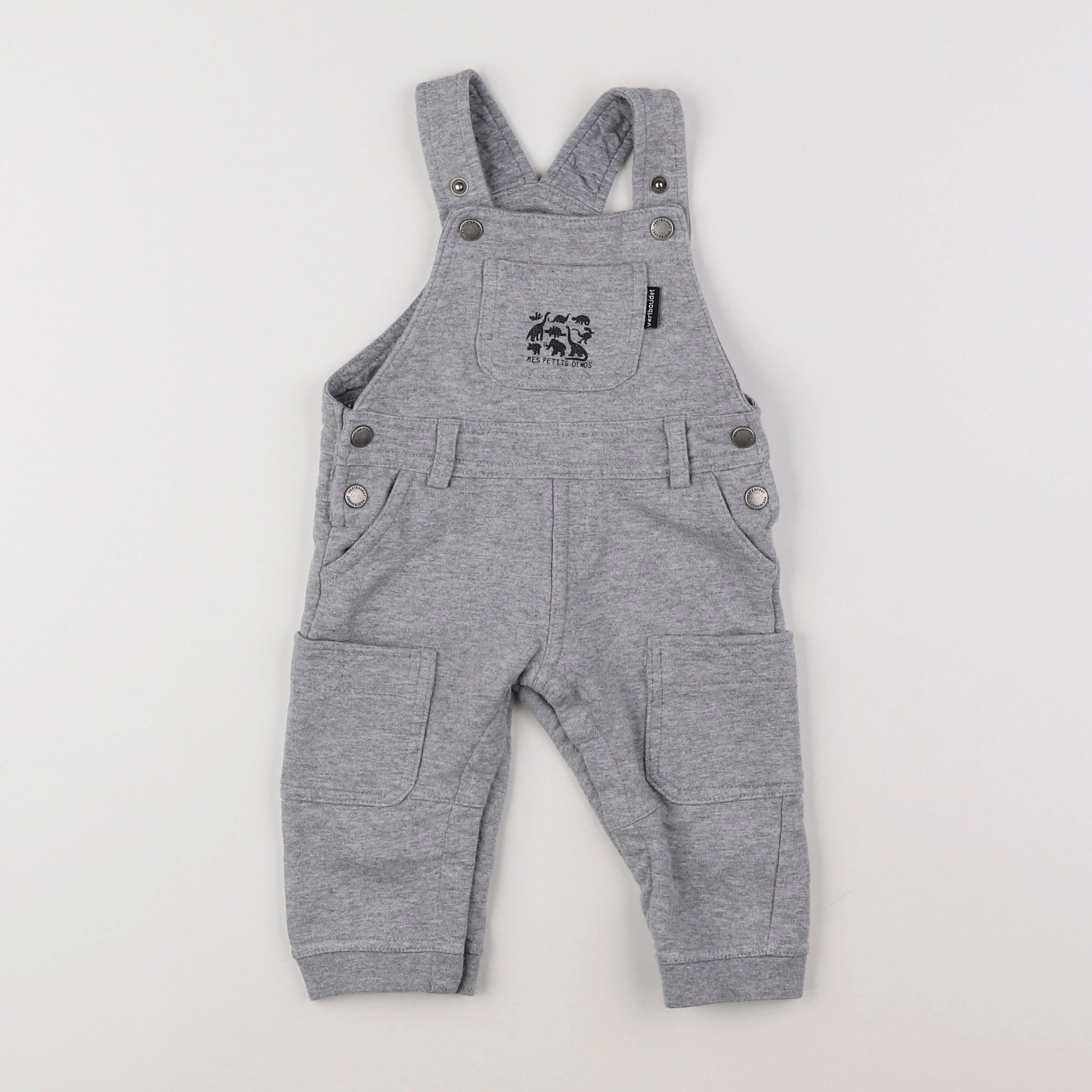 Vertbaudet - salopette gris - 6/9 mois