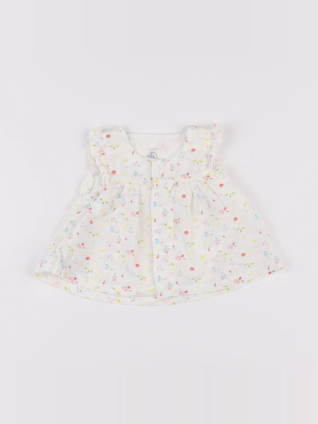 Petit Bateau - robe blanc - 1 mois