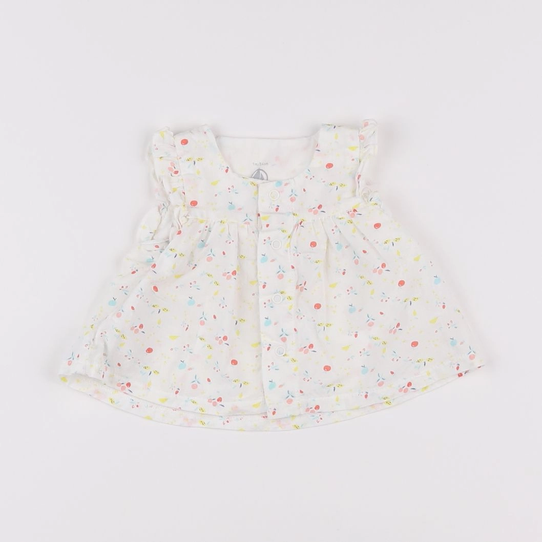 Petit Bateau - robe blanc - 1 mois