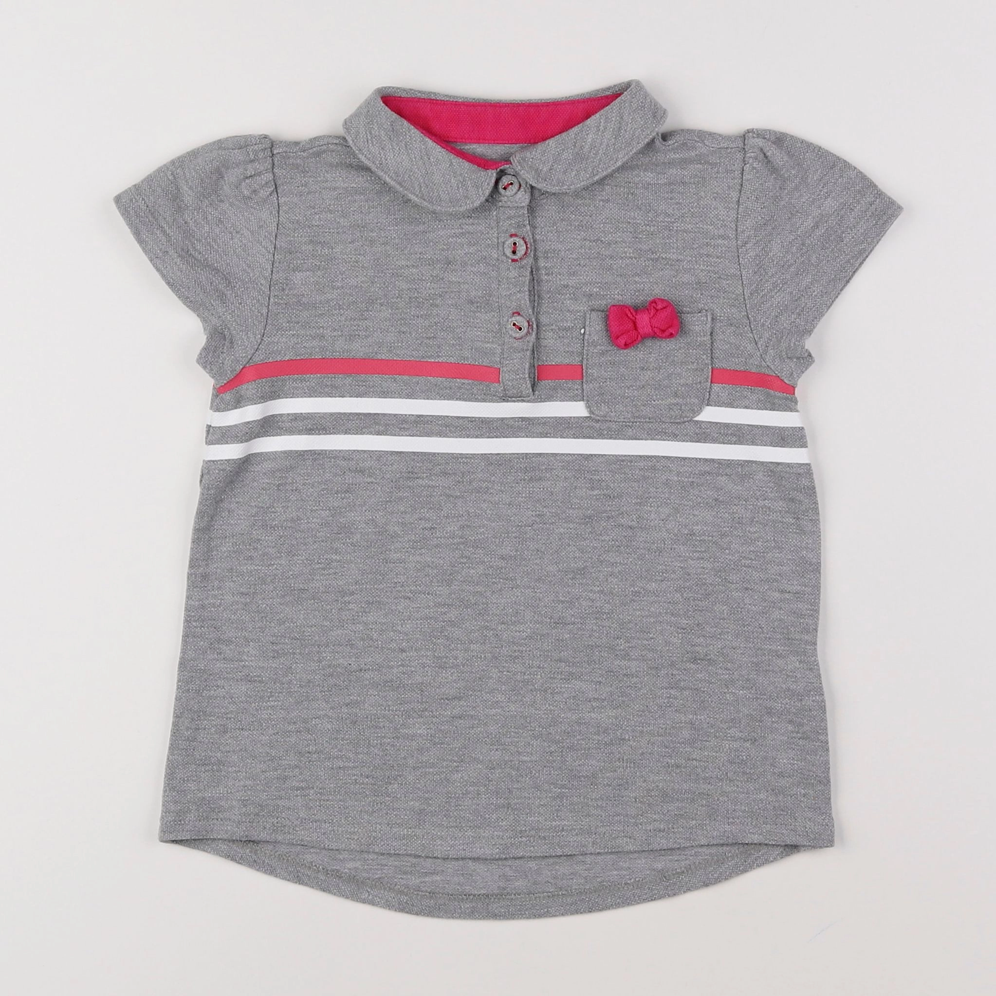 Vertbaudet - polo gris - 6 ans