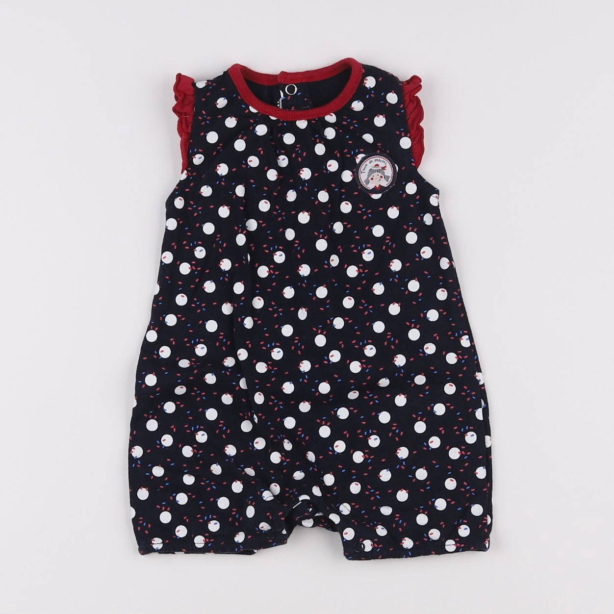 Terre de marins - pyjama coton noir - 3 mois
