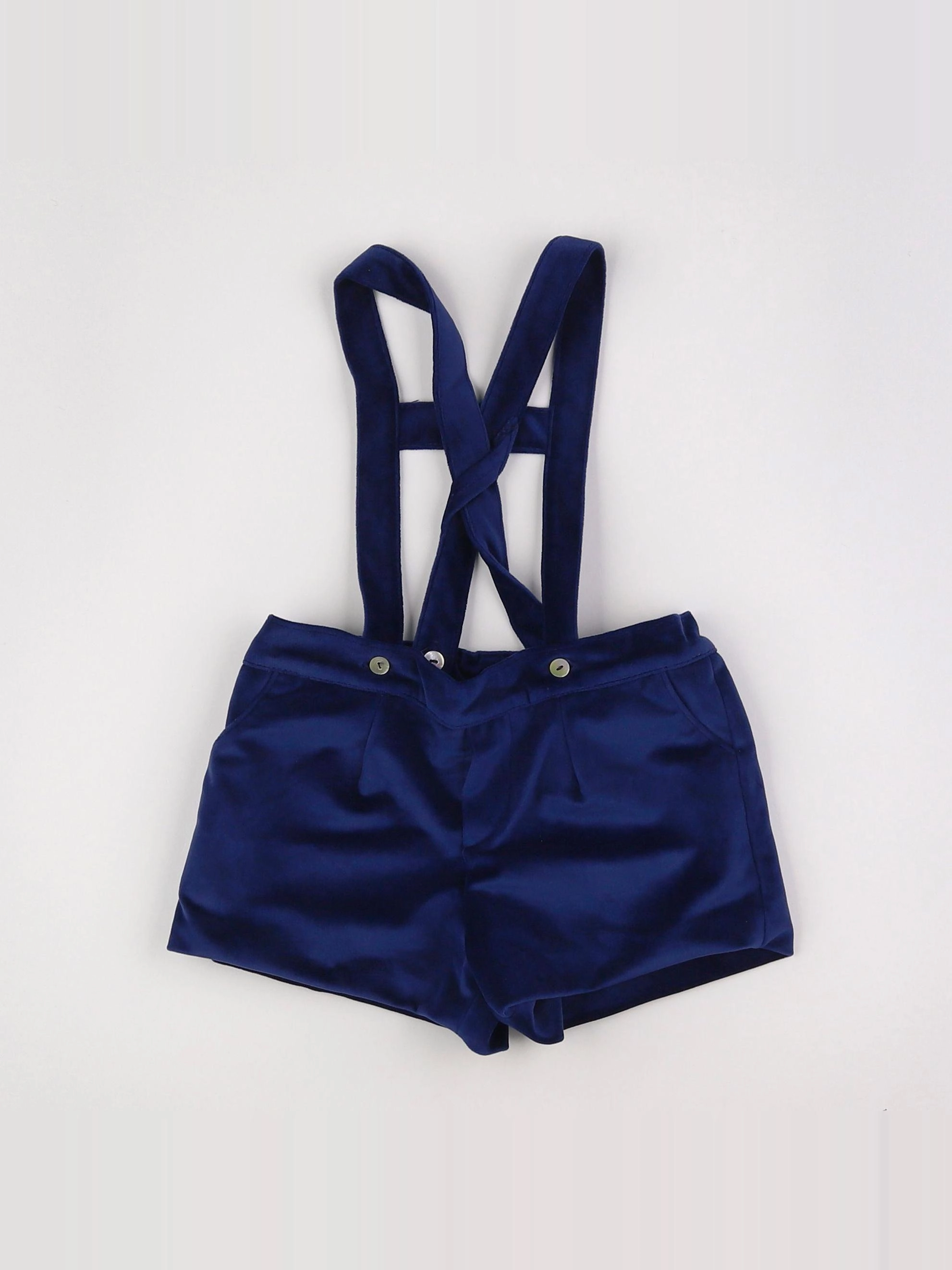 Bonnet à Pompon - short bleu - 12 mois