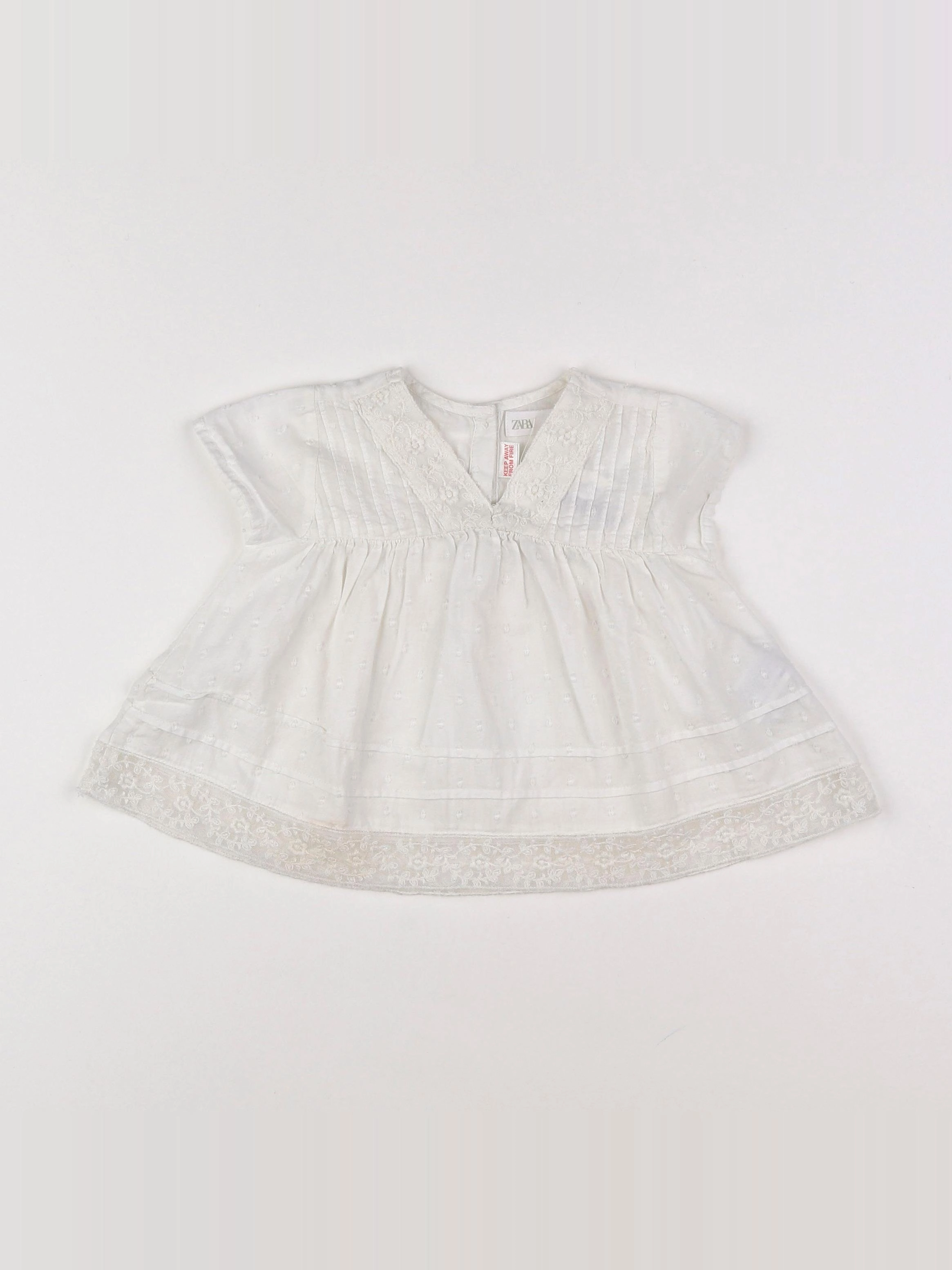 Zara - blouse blanc - 9/12 mois