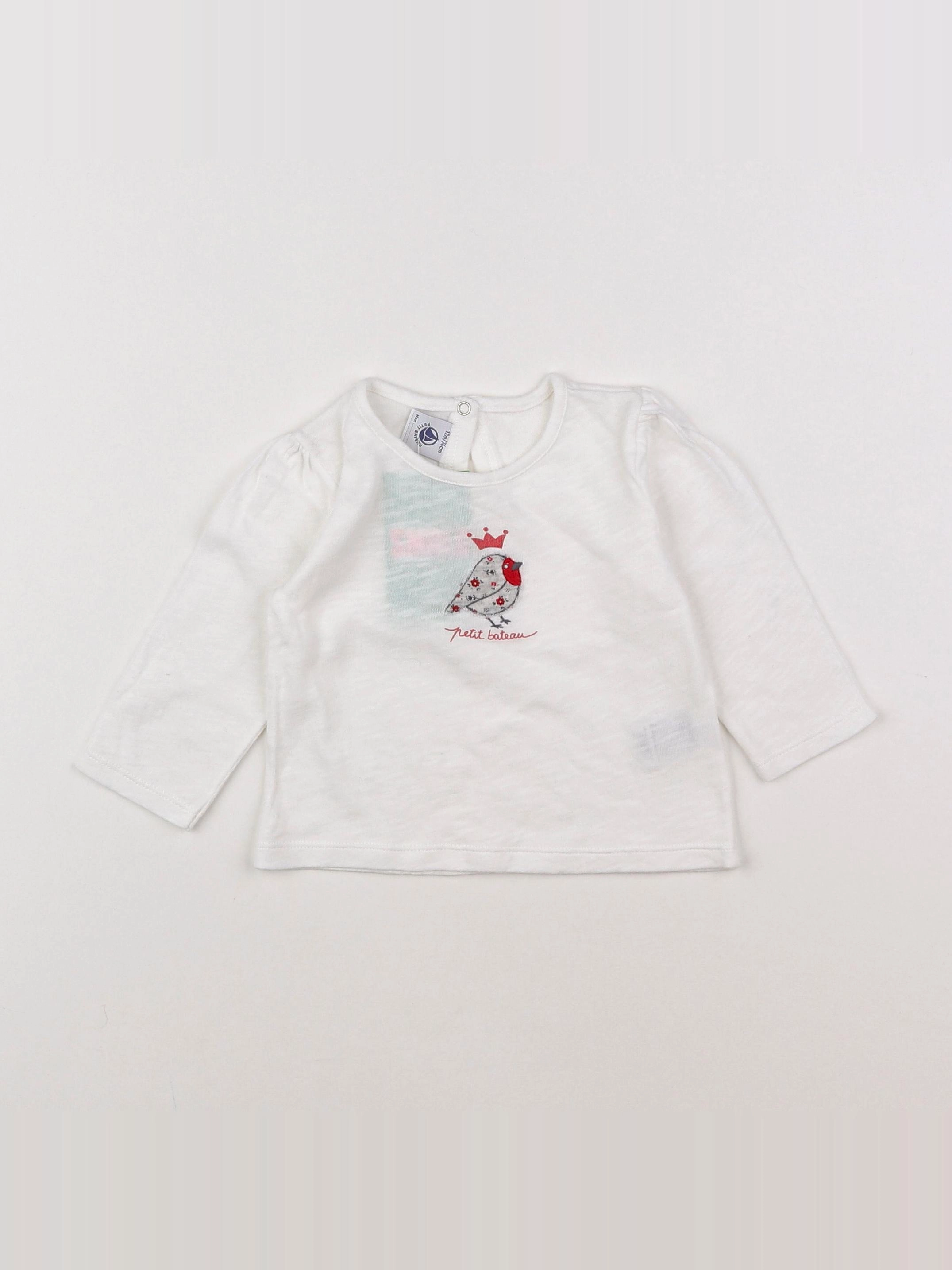 Petit Bateau - tee-shirt blanc - 12 mois