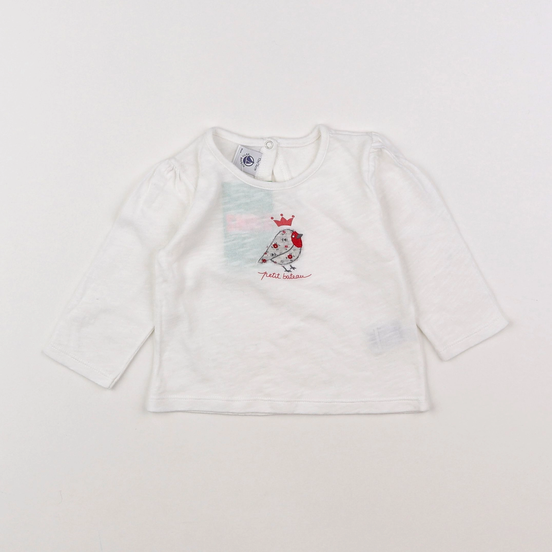 Petit Bateau - tee-shirt blanc - 12 mois
