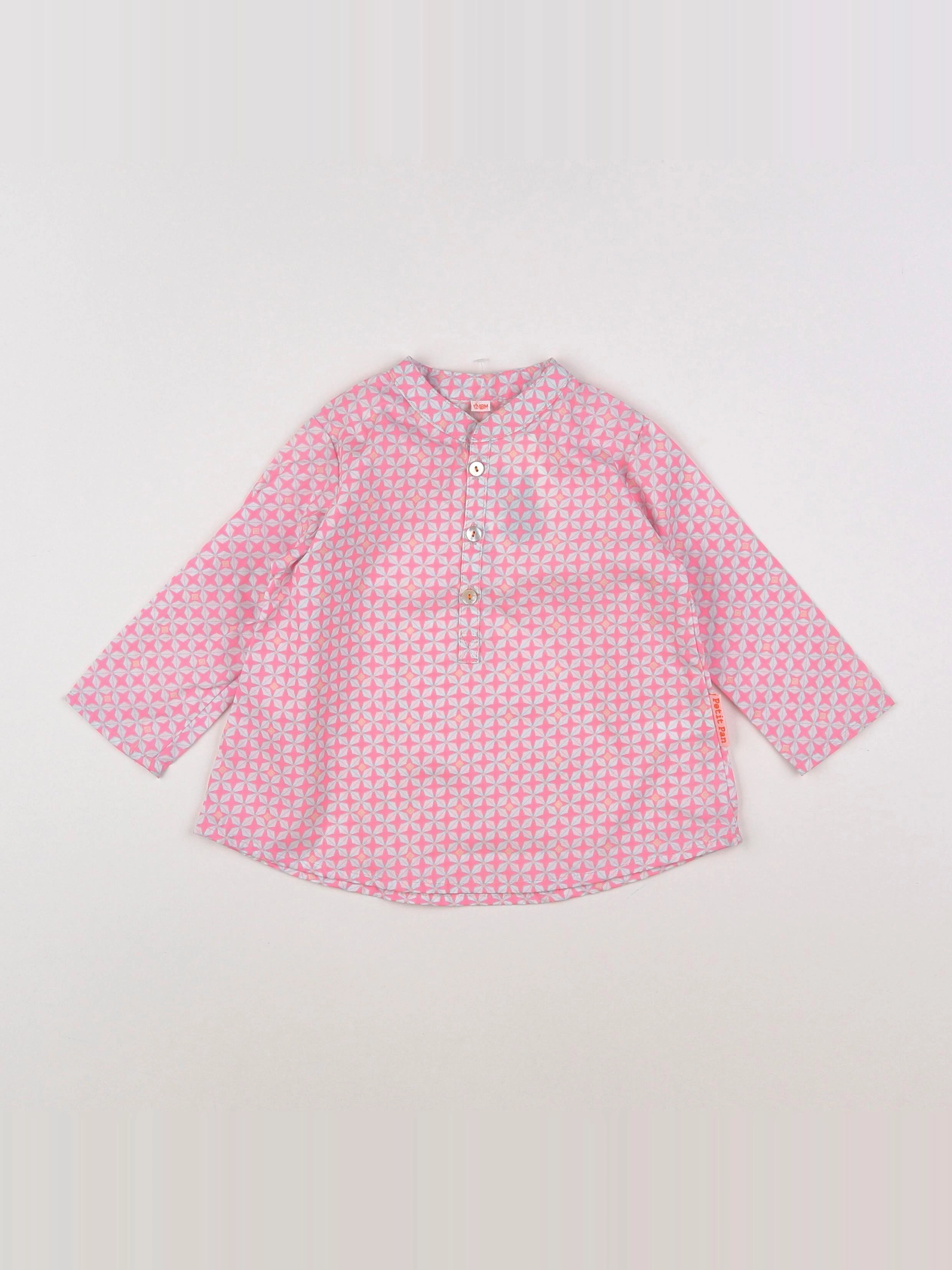Petit Pan - chemise rose - 12/18 mois