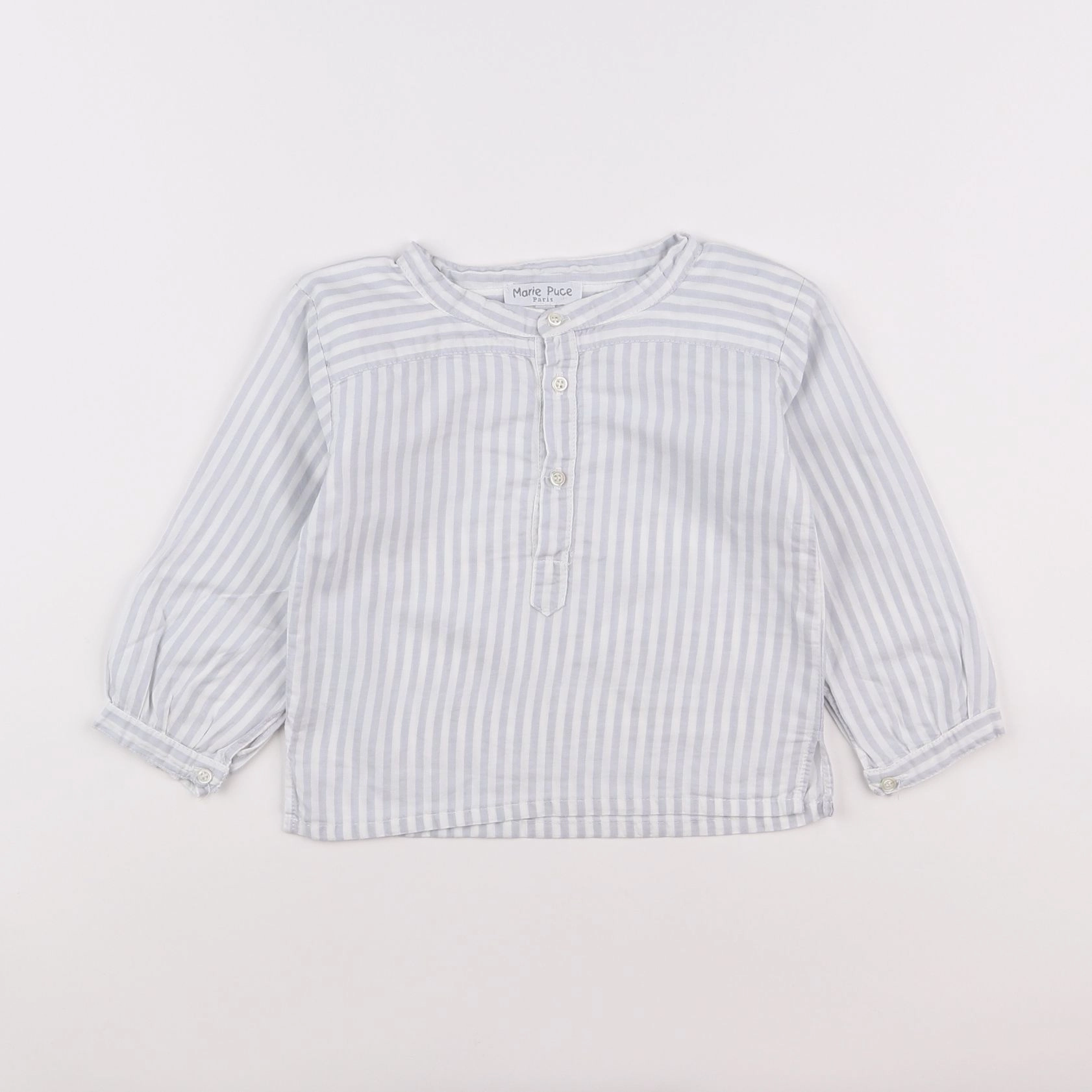 Marie Puce - chemise blanc, gris - 3 ans