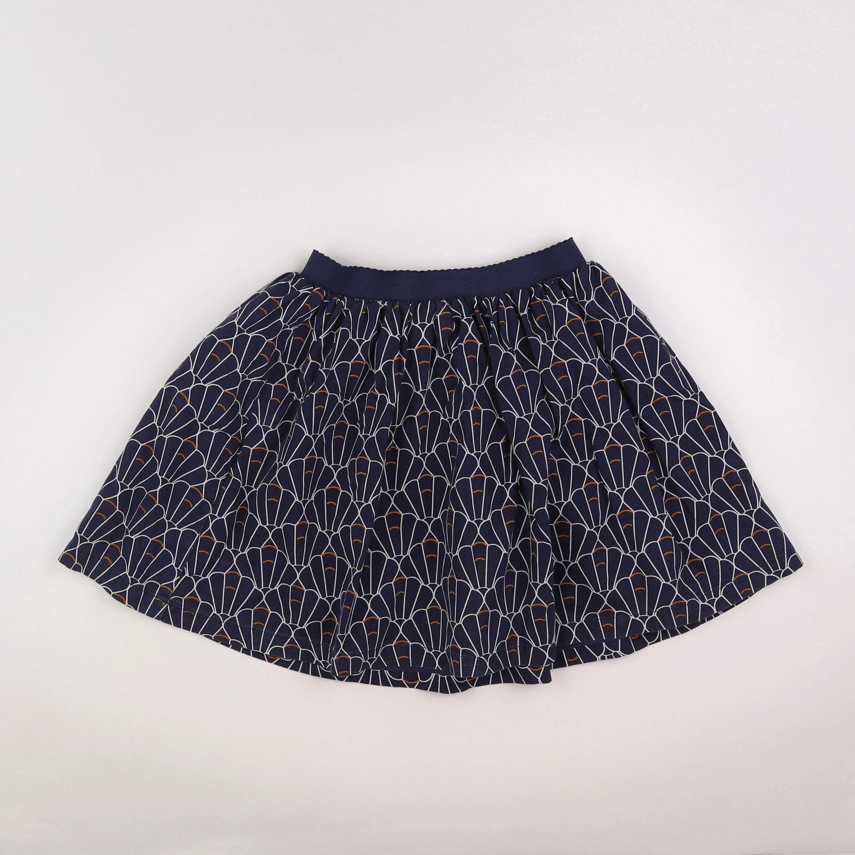 Okaidi - jupe bleu, blanc, marron - 8 ans
