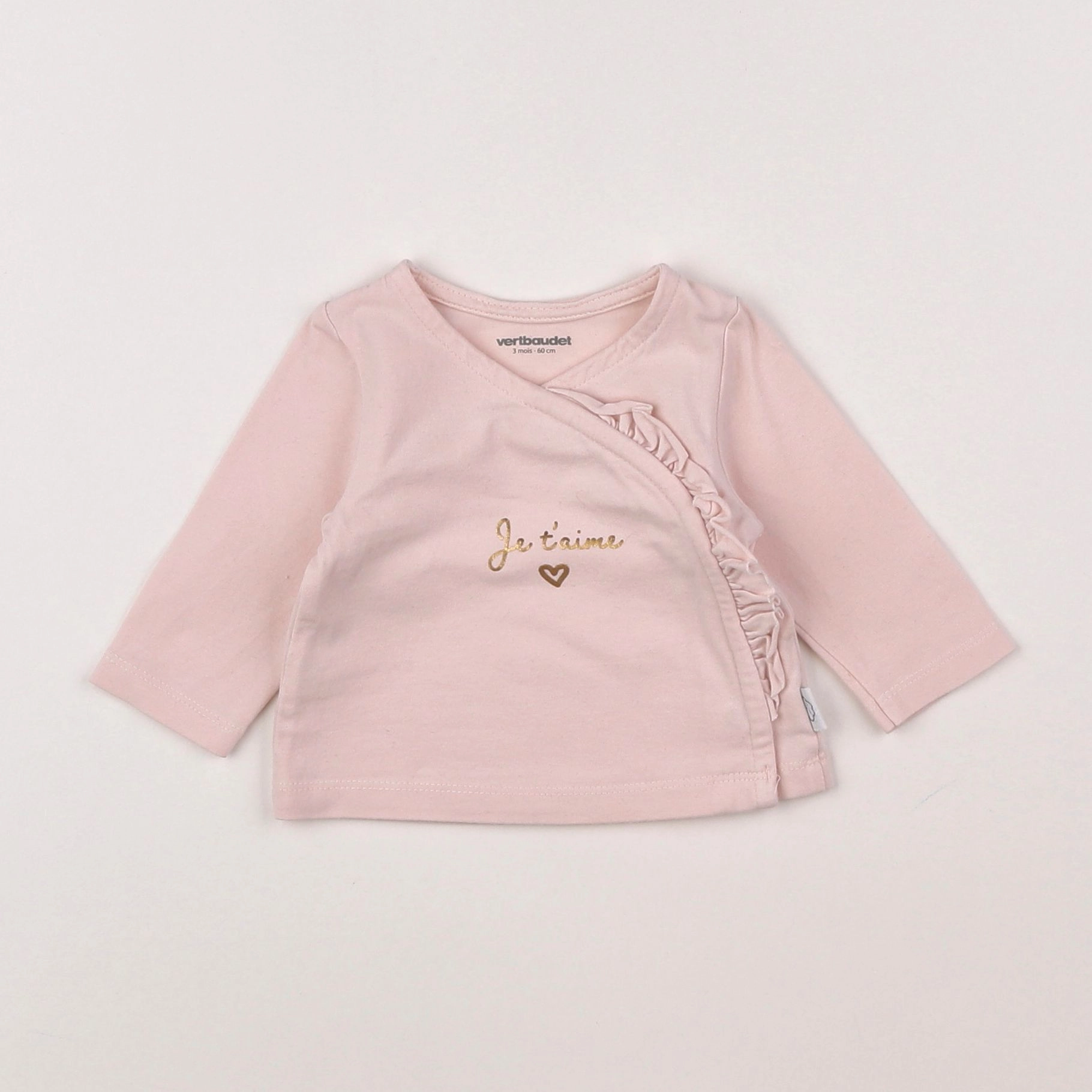 Vertbaudet - tee-shirt rose - 3 mois