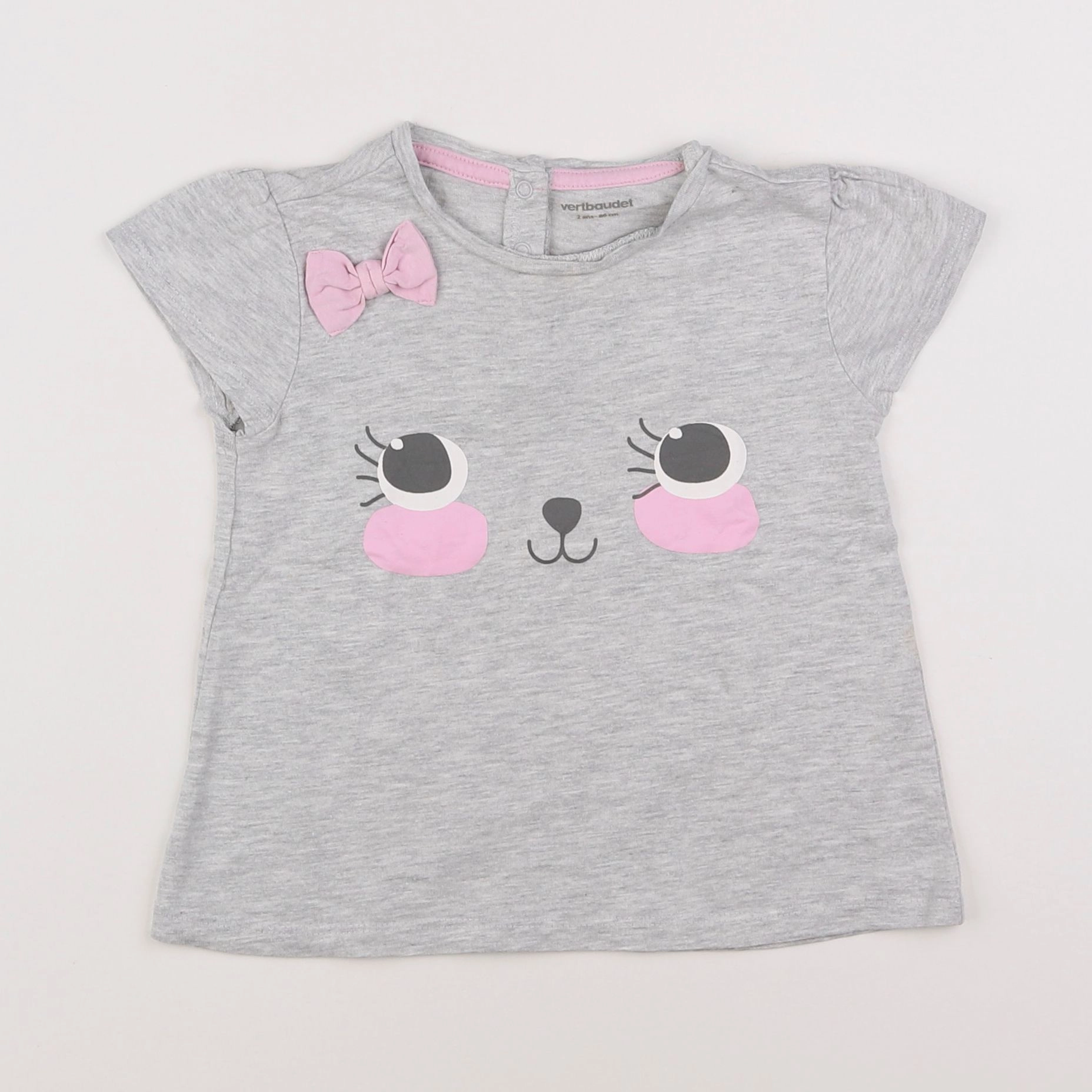 Vertbaudet - tee-shirt gris - 2 ans