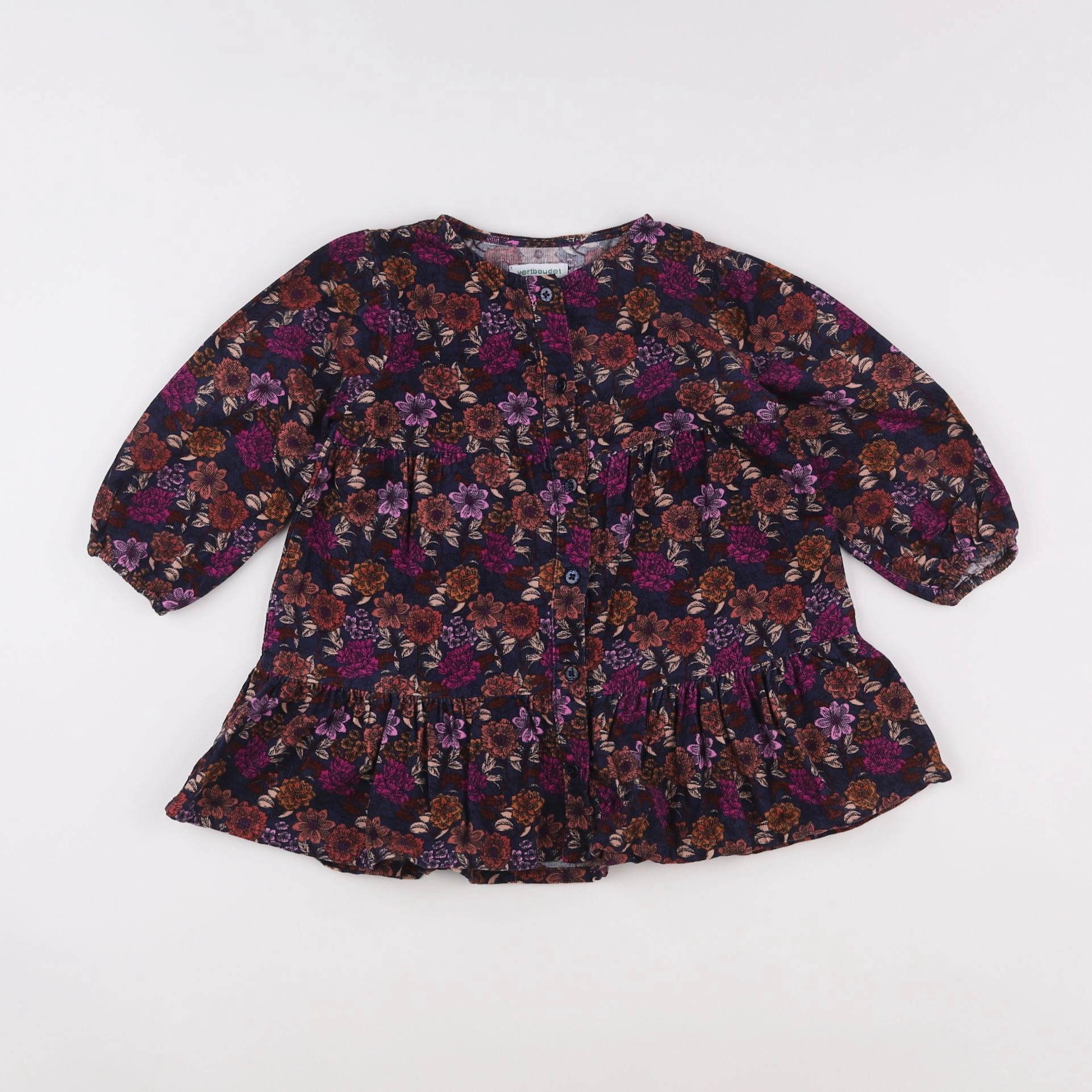 Vertbaudet - robe violet, bleu - 2 ans