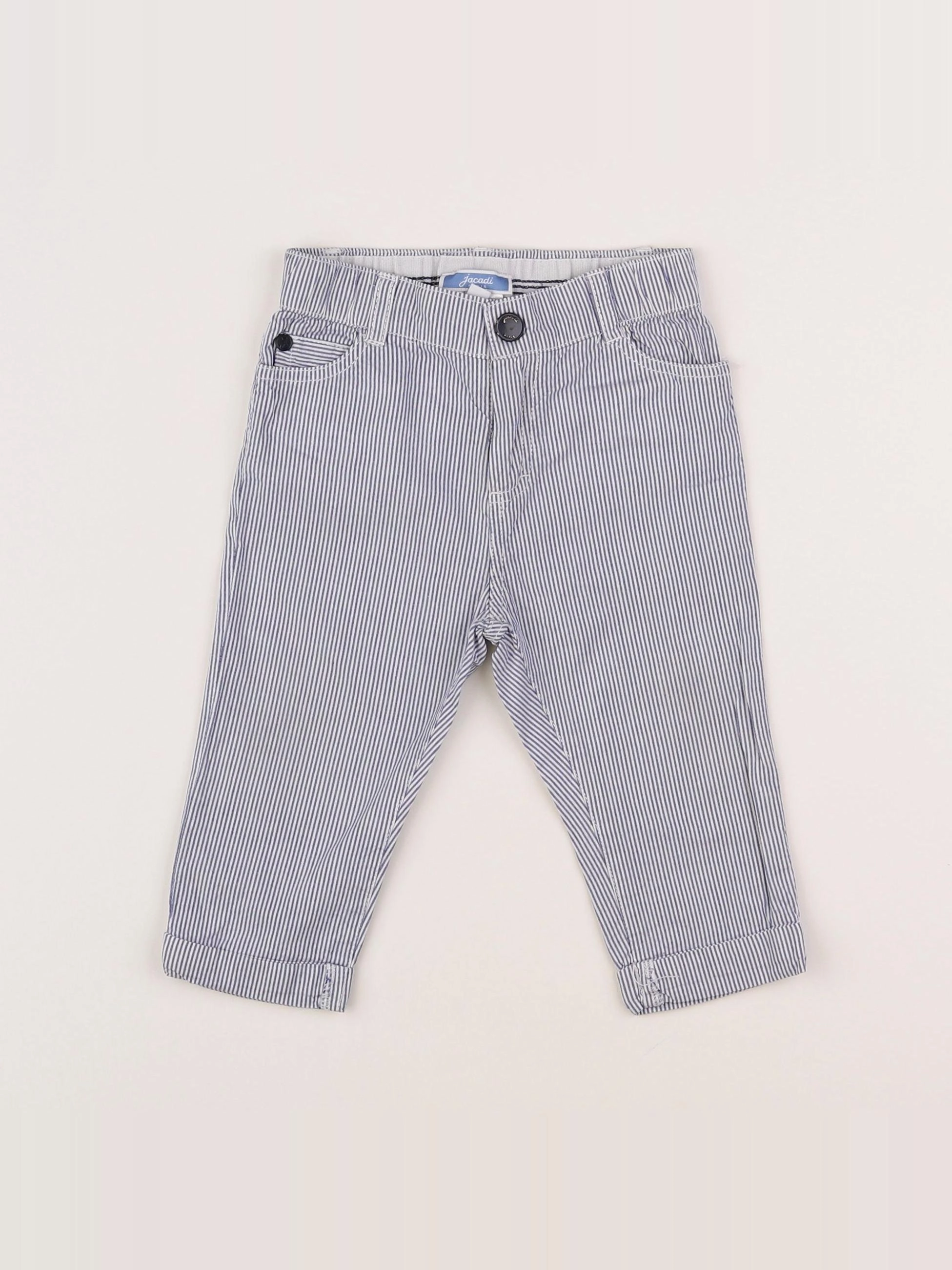 Jacadi - pantalon blanc, bleu - 12 mois