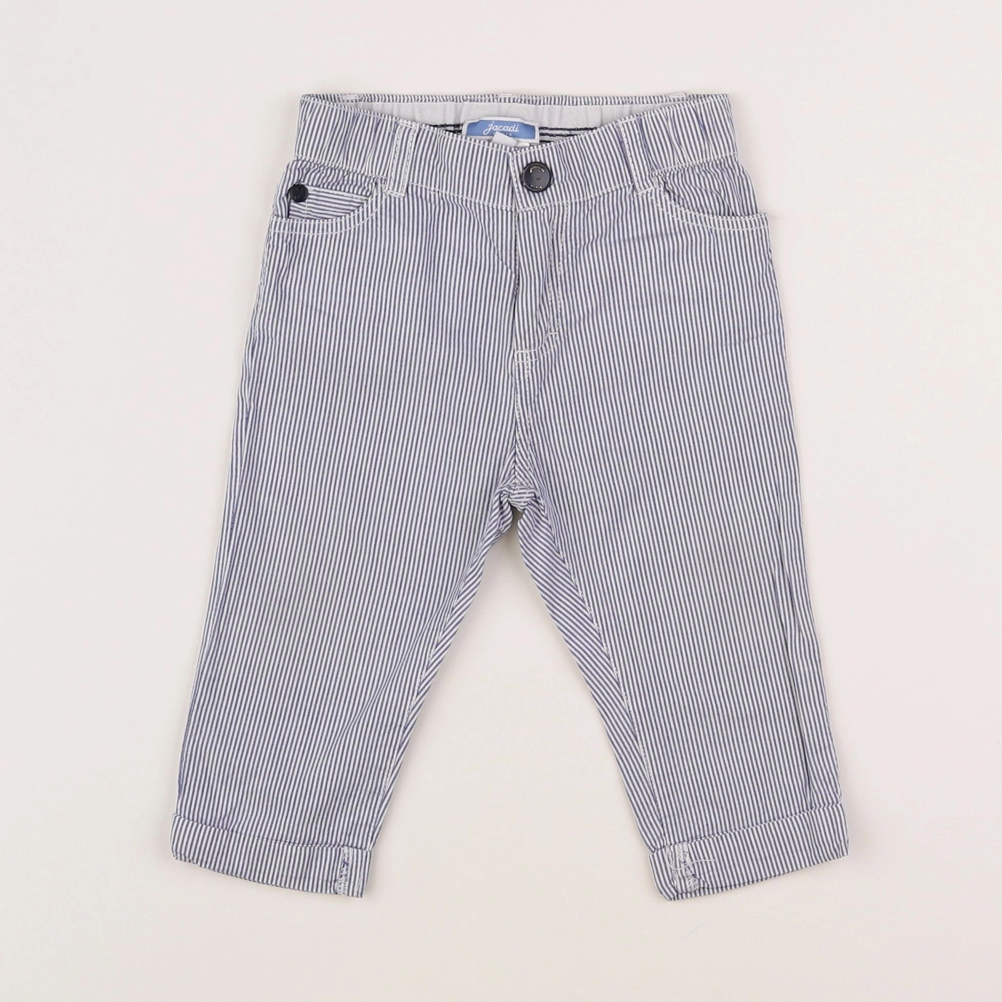 Jacadi - pantalon blanc, bleu - 12 mois