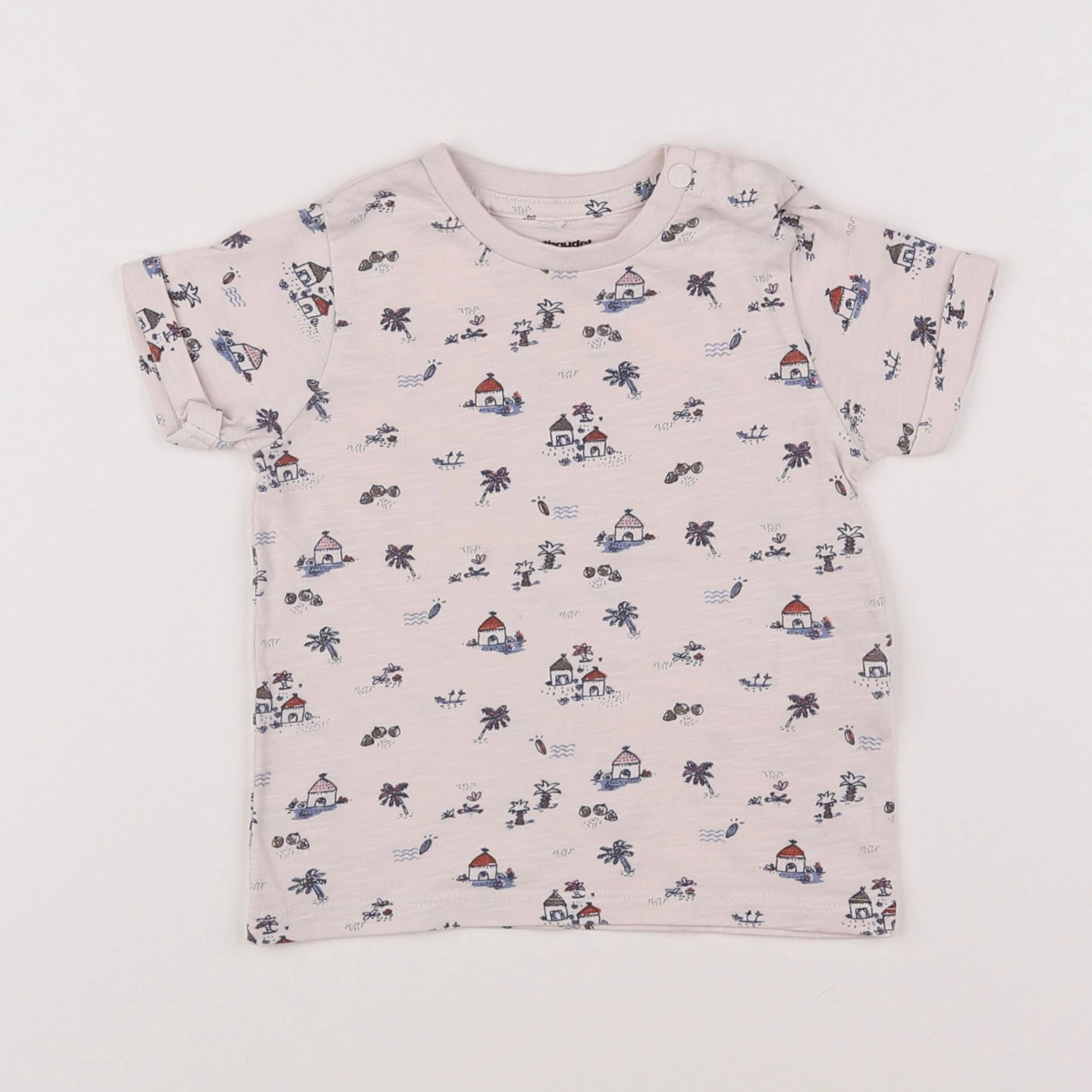 Vertbaudet - tee-shirt beige - 12 mois
