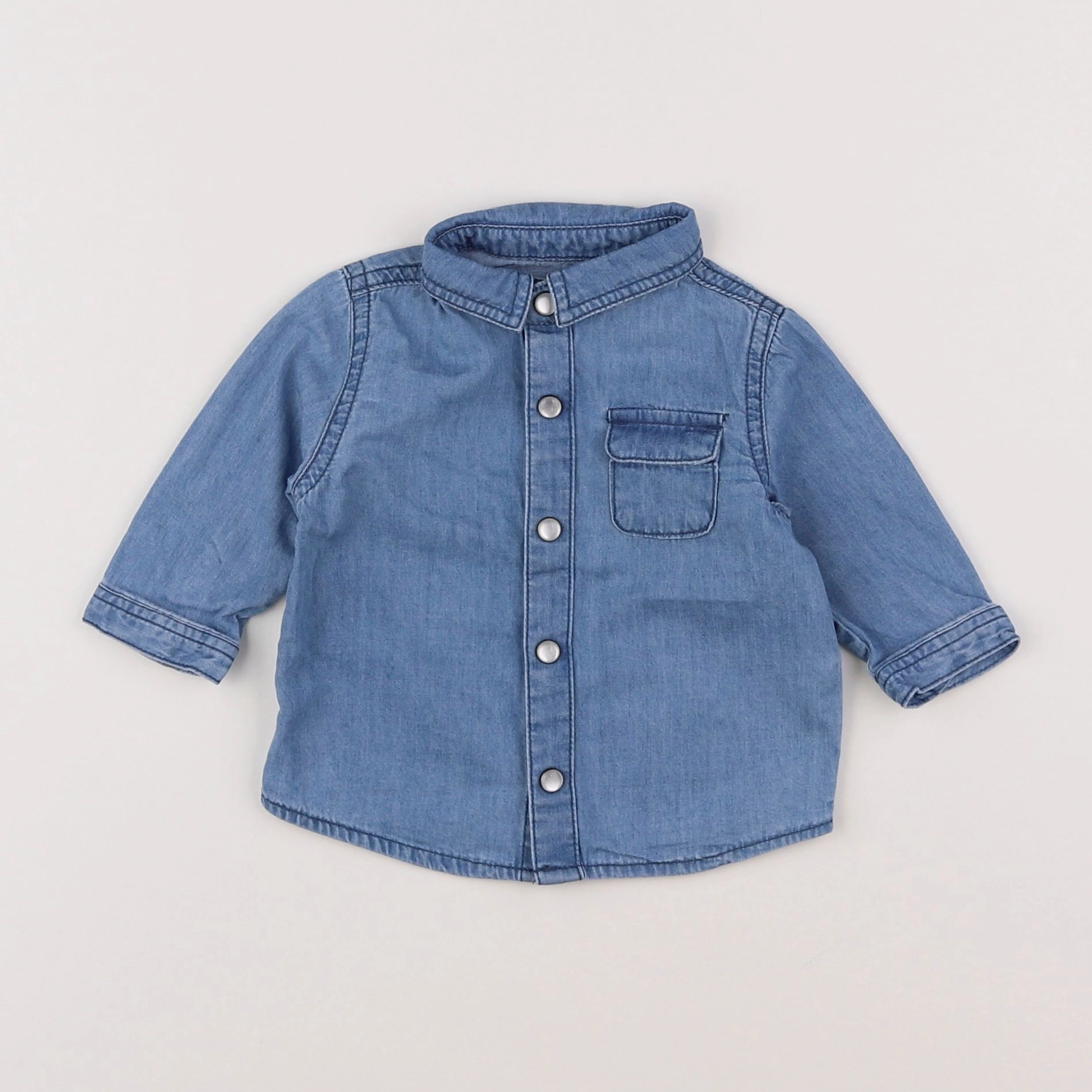 Vertbaudet - chemise bleu - 3 mois