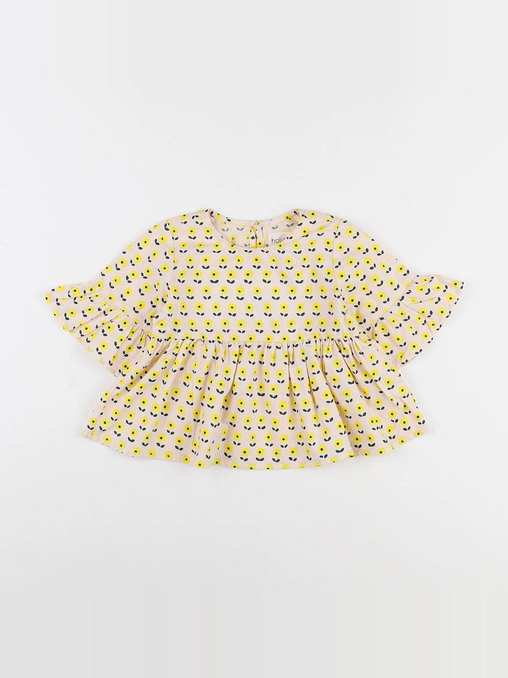 Holi & Love - blouse rose, jaune (modèle PIA) - 12/18 mois