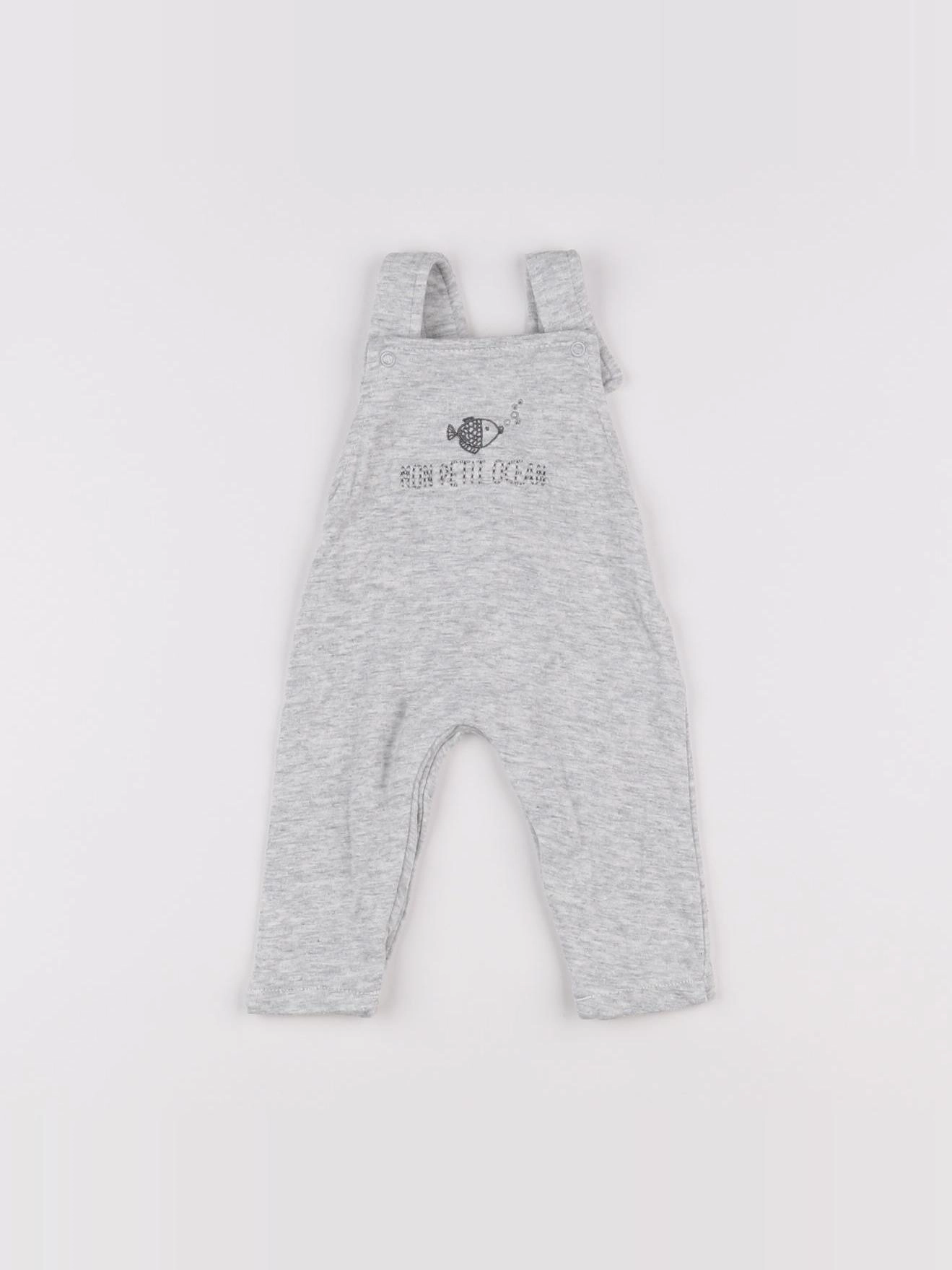 Vertbaudet - salopette gris - 1 mois