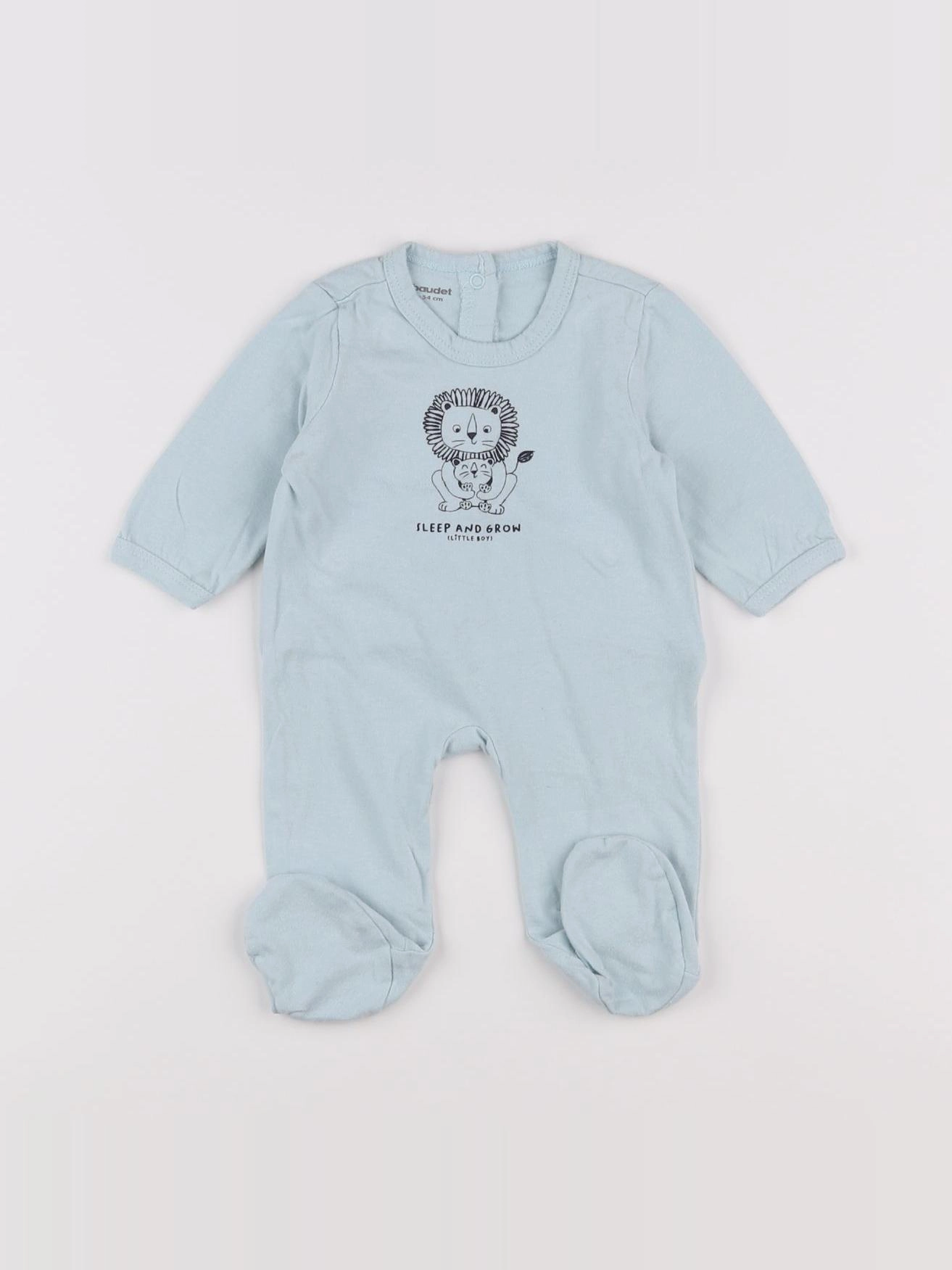 Vertbaudet - pyjama coton bleu - 0 mois