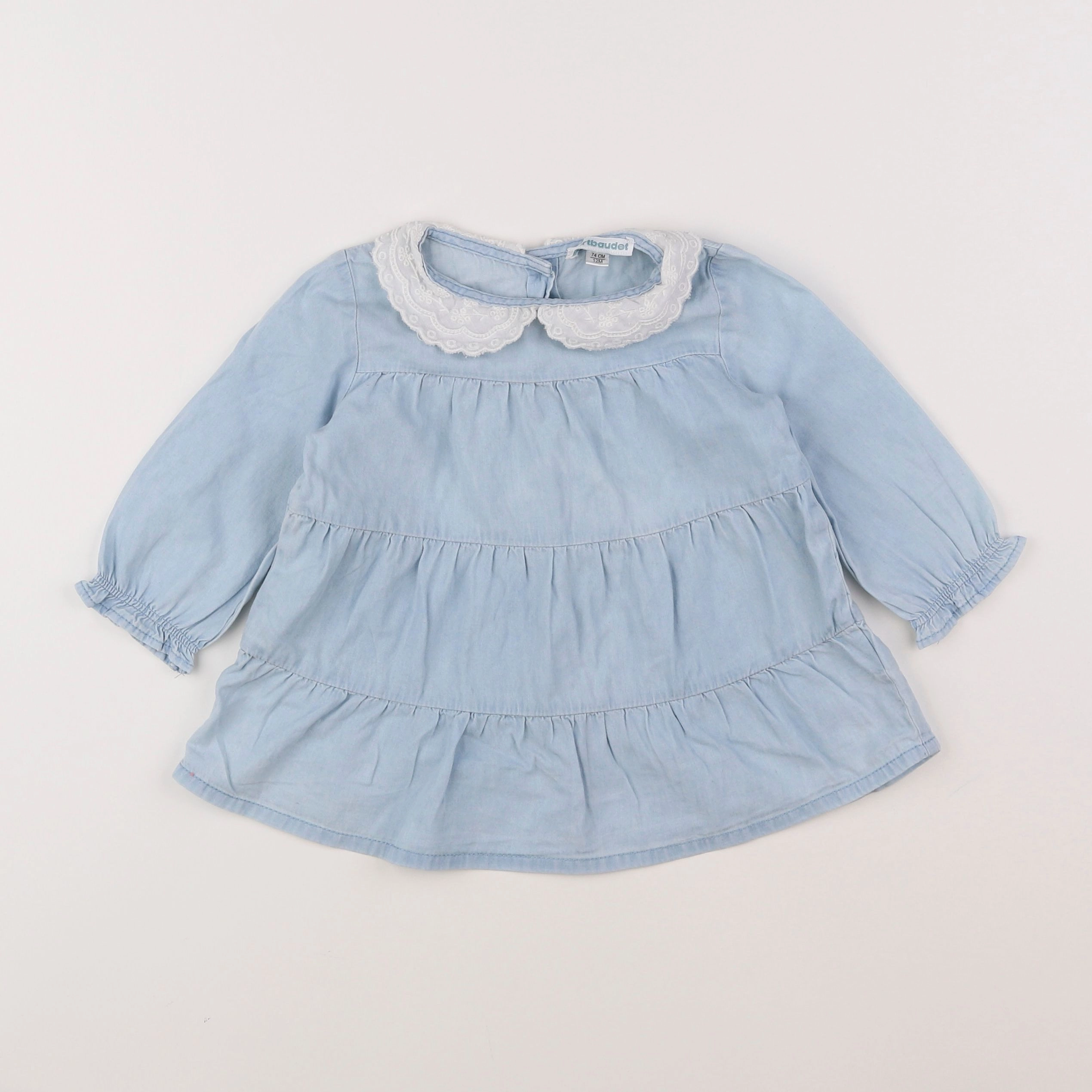 Vertbaudet - blouse bleu - 12 mois