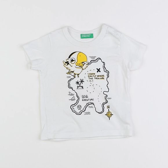 Benetton - tee-shirt blanc - 12 mois