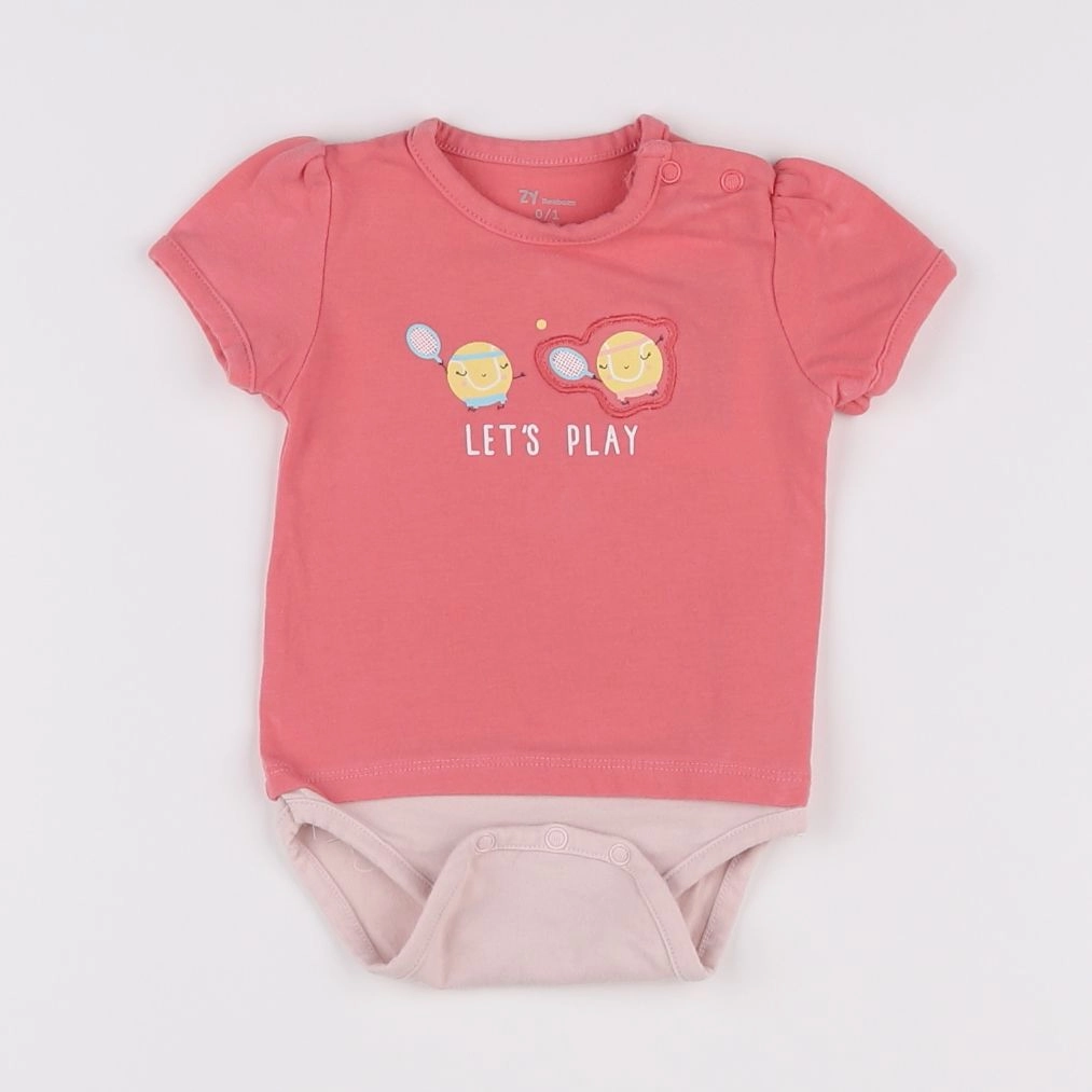 Zippy - body tee-shirt rose - 0/1 mois