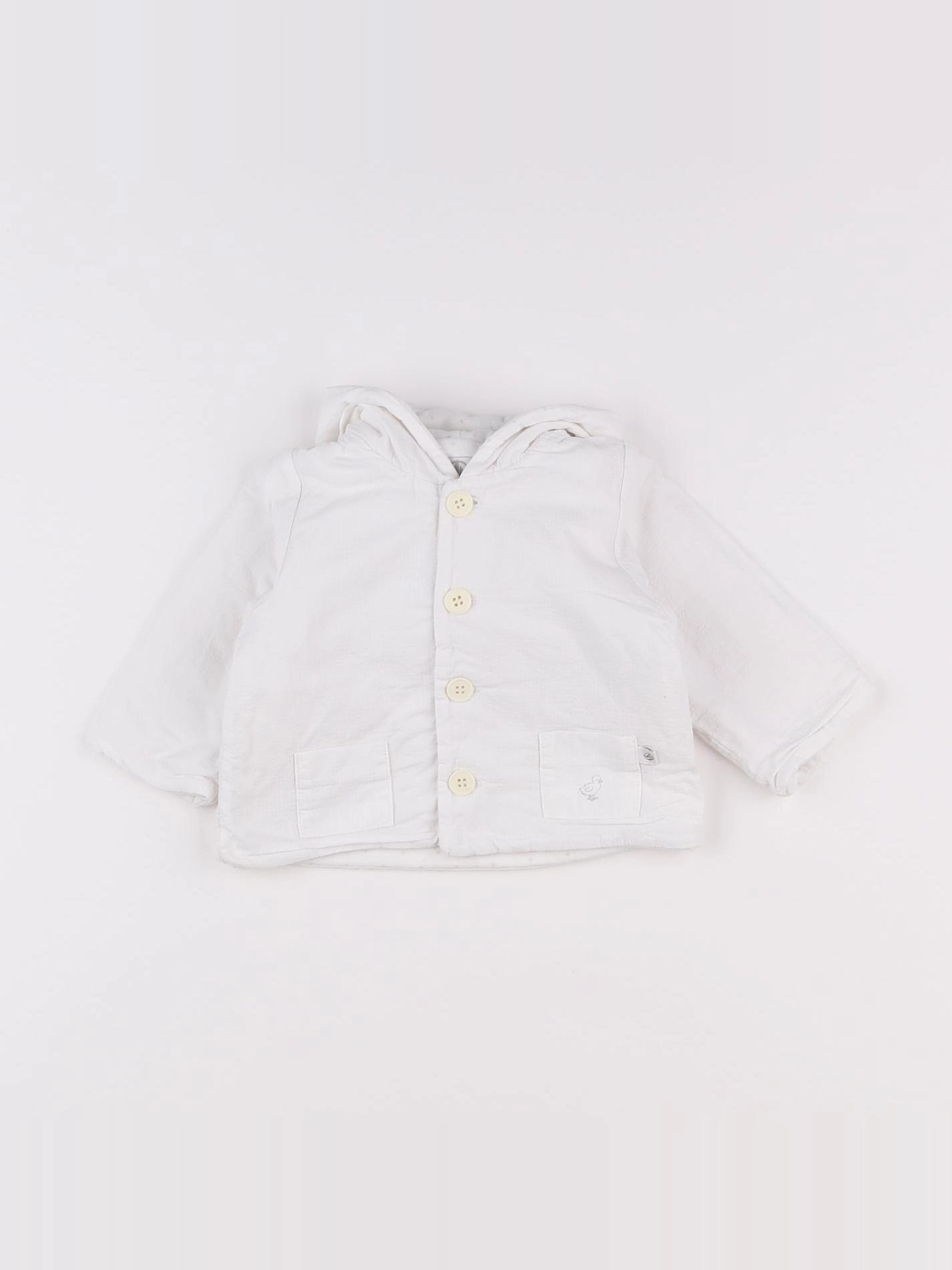 Petit Bateau - veste blanc - 3 mois