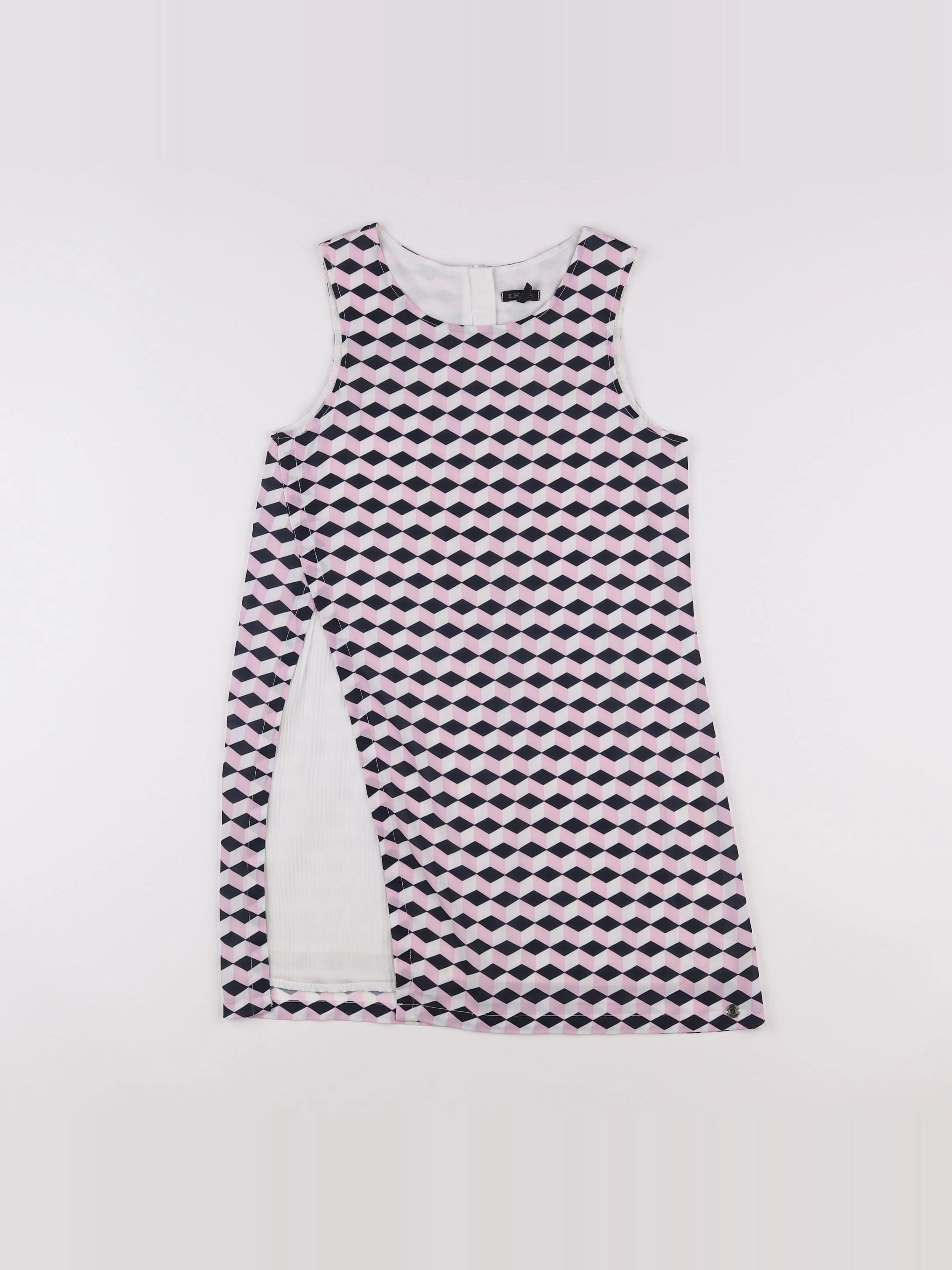IKKS - robe rose, noir - 10 ans