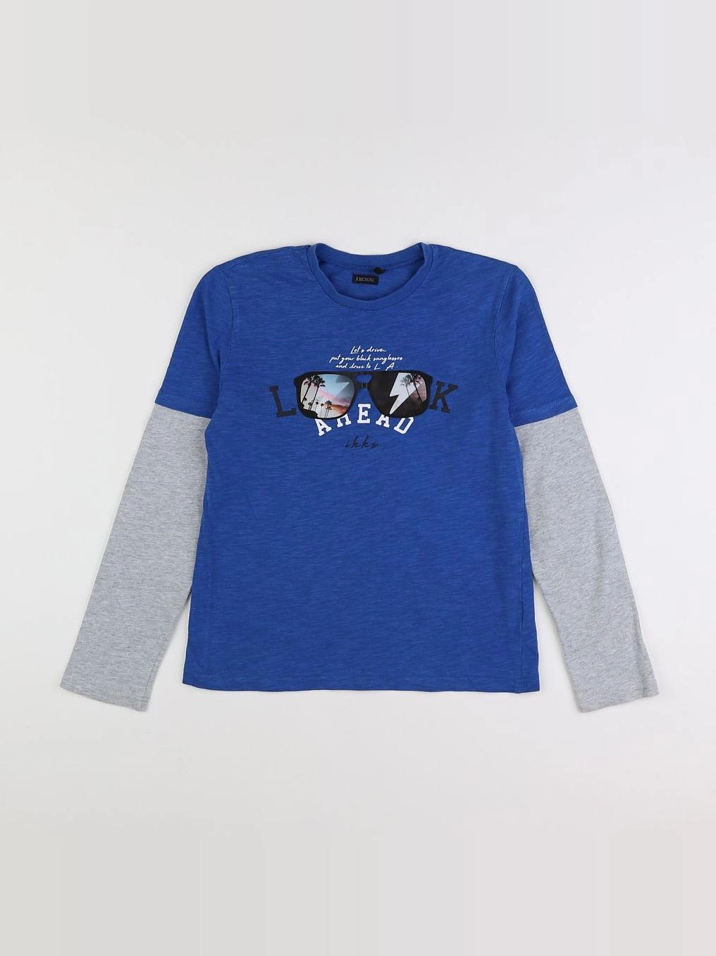 IKKS - tee-shirt bleu, gris - 12 ans