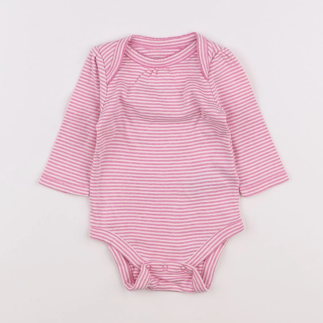 GAP - body blanc, rose - 0/3 mois