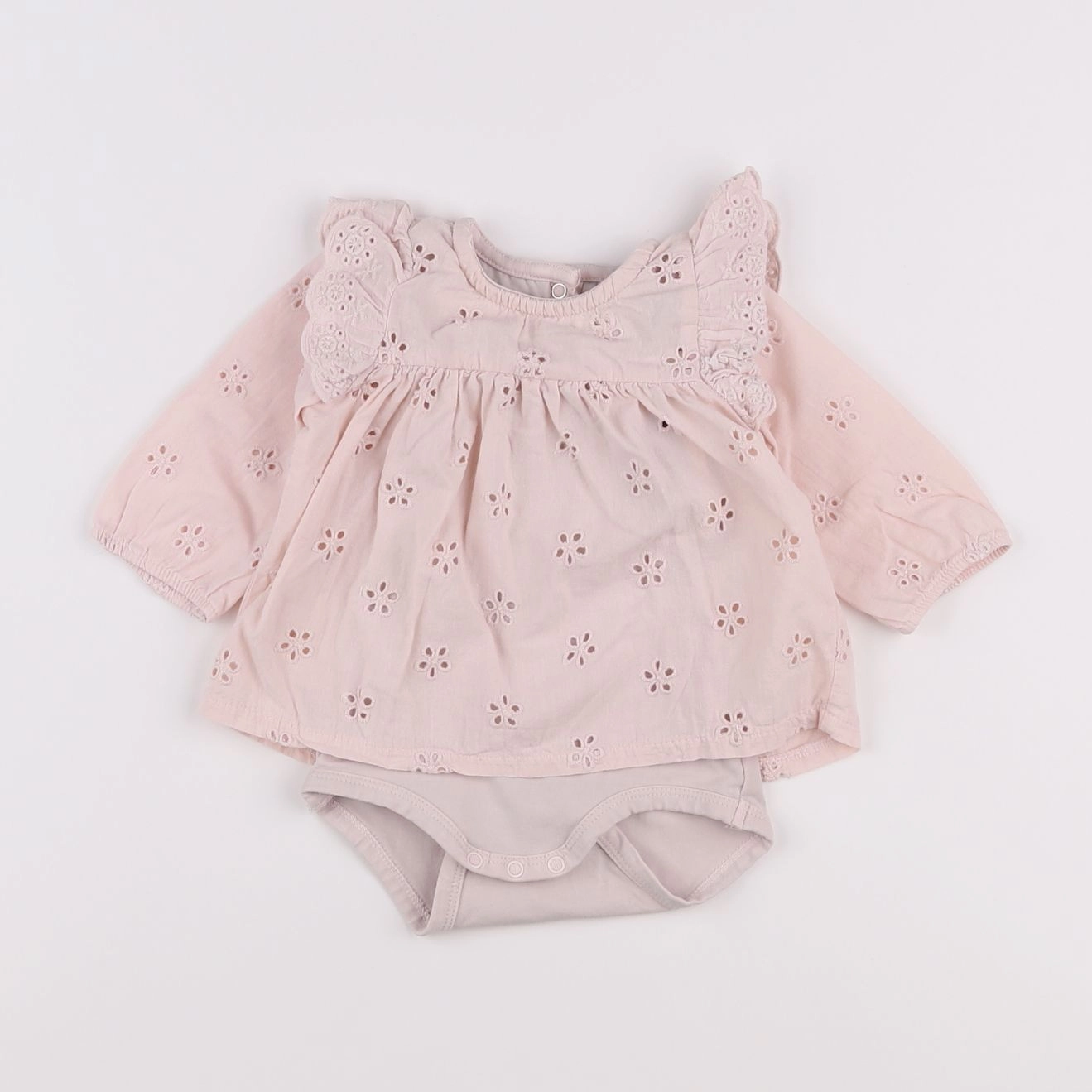 Vertbaudet - body blouse rose - 3 mois