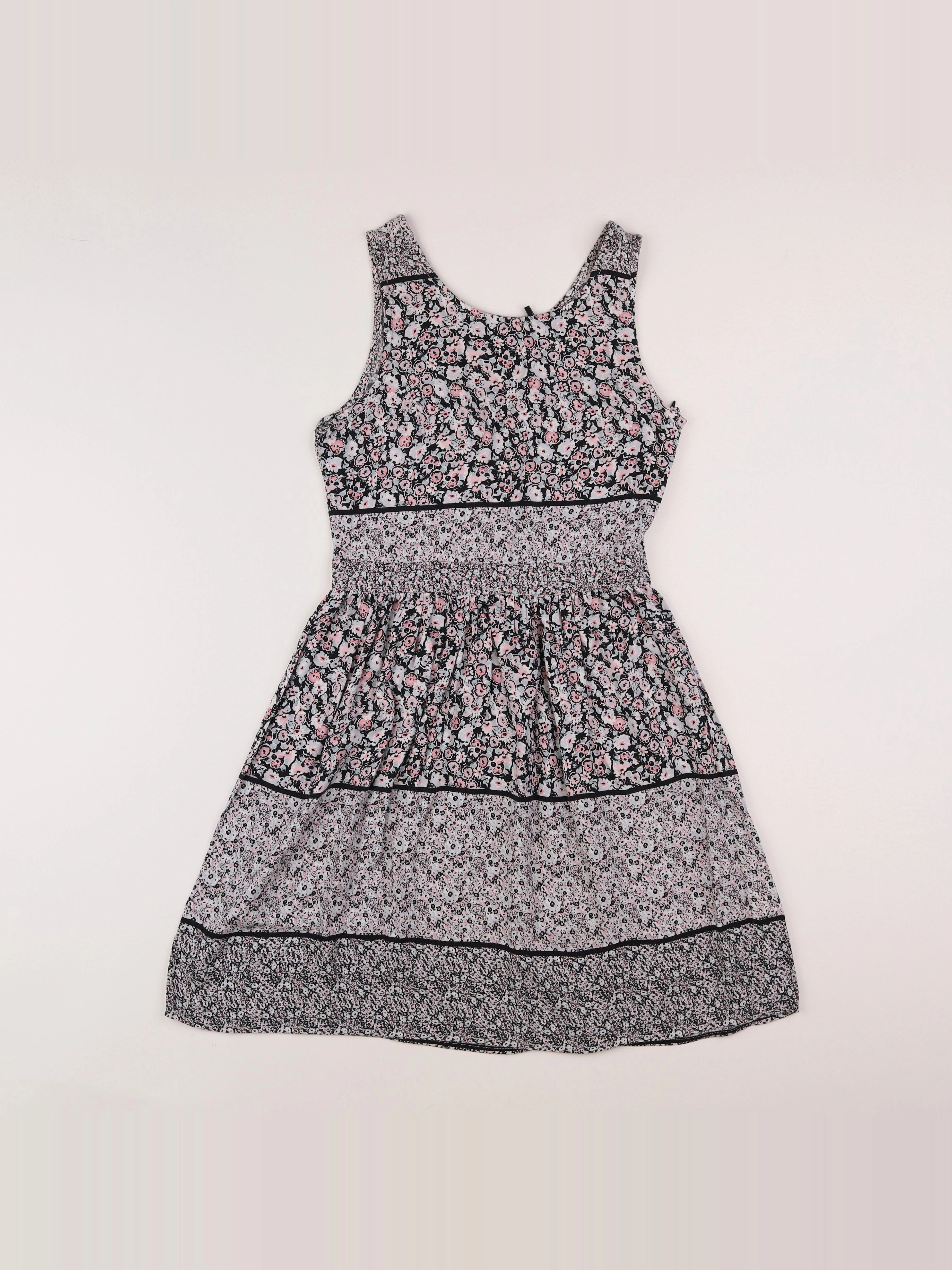 IKKS - robe gris, noir, rose - 12 ans