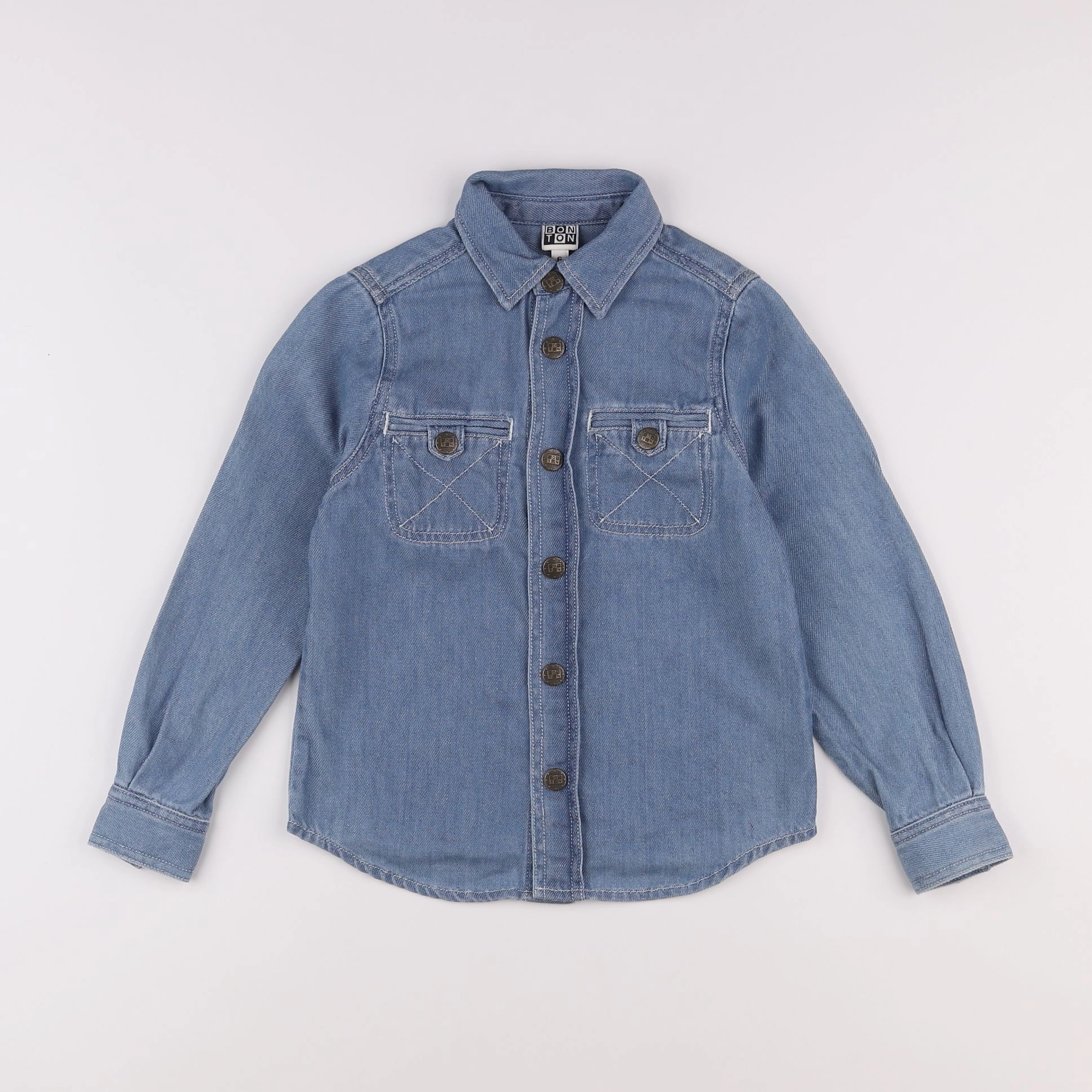 Bonton - chemise bleu - 6 ans