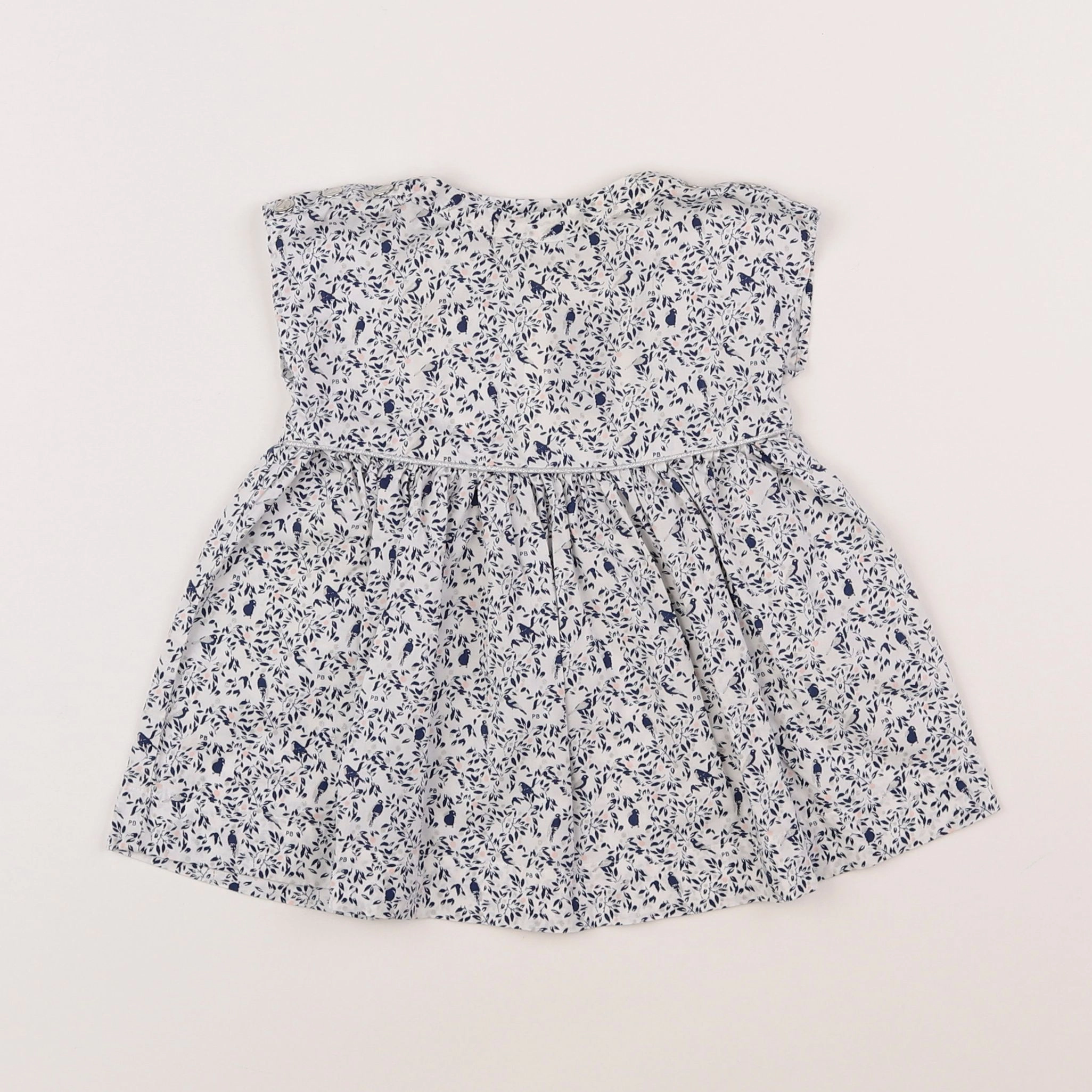 Petit Bateau - robe bleu - 3 mois