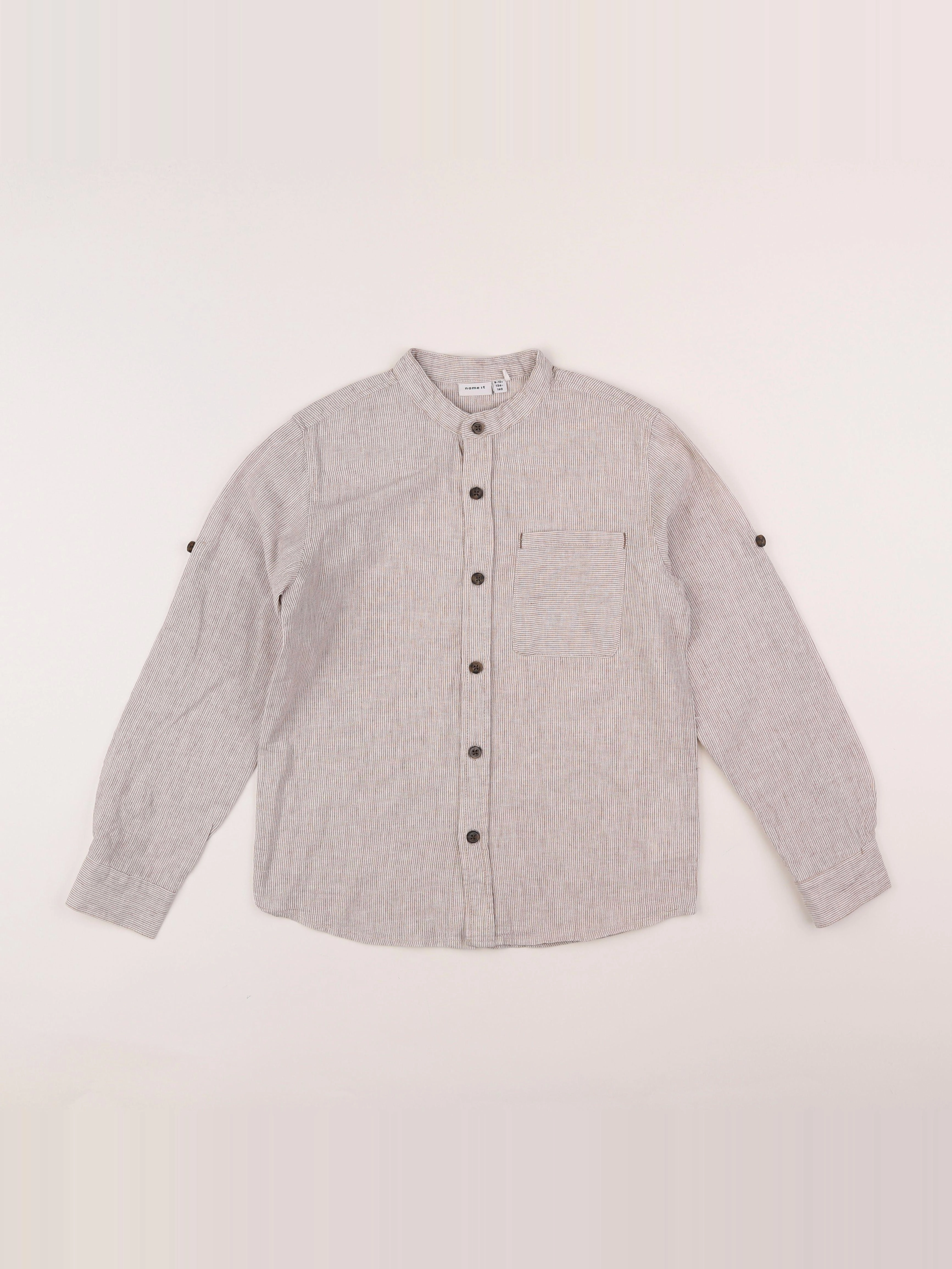 Name it - chemise blanc, marron - 9/10 ans