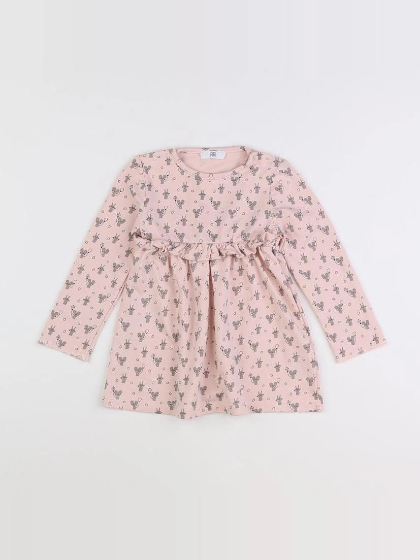 La Redoute - robe rose, gris - 2 ans