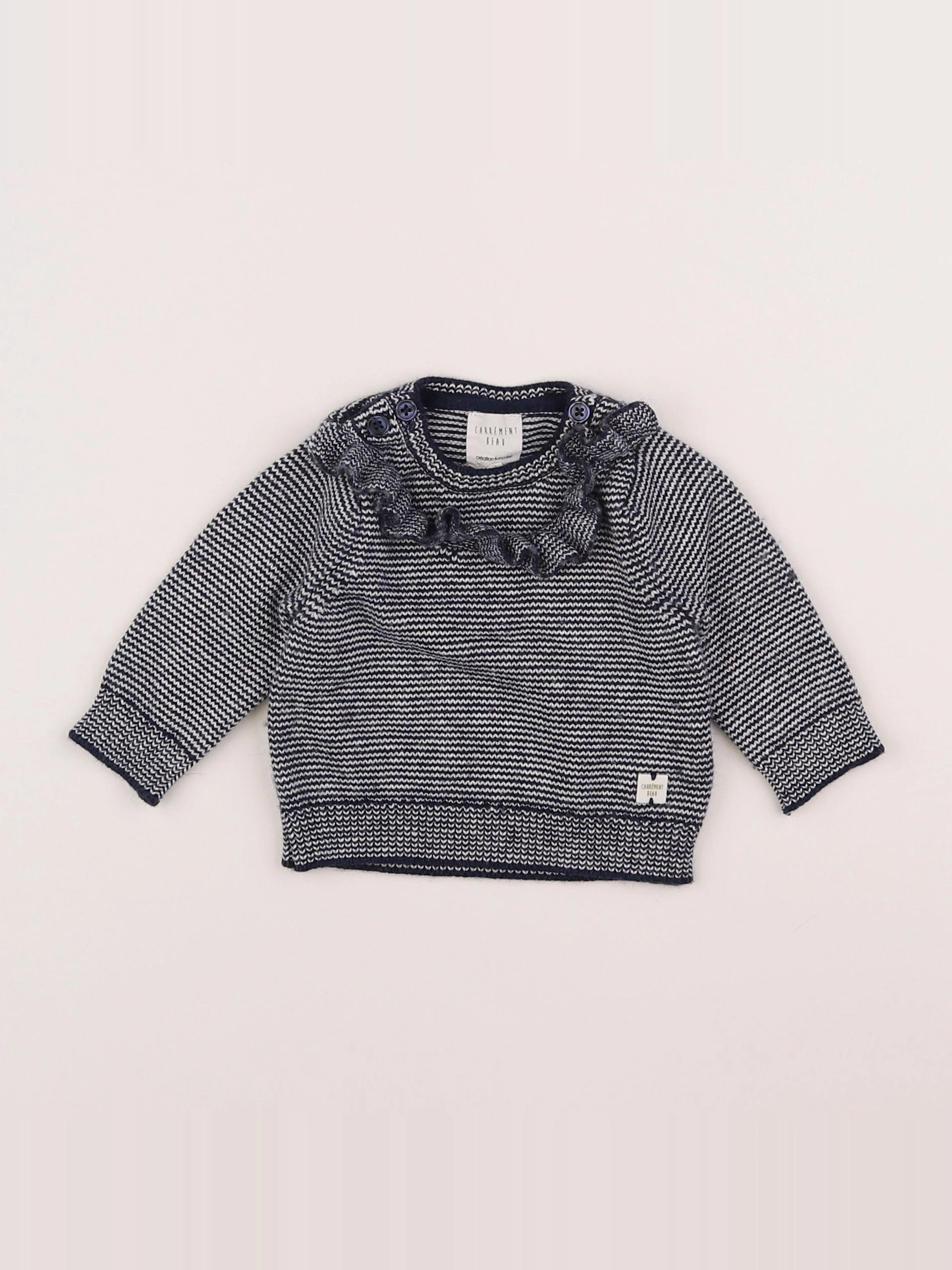 Carrément Beau - pull bleu - 3 mois