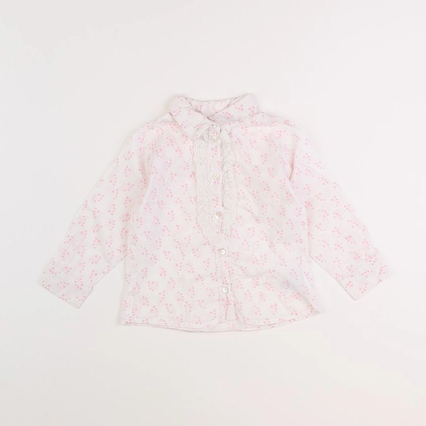 River Woods - blouse blanc, rose - 2 ans